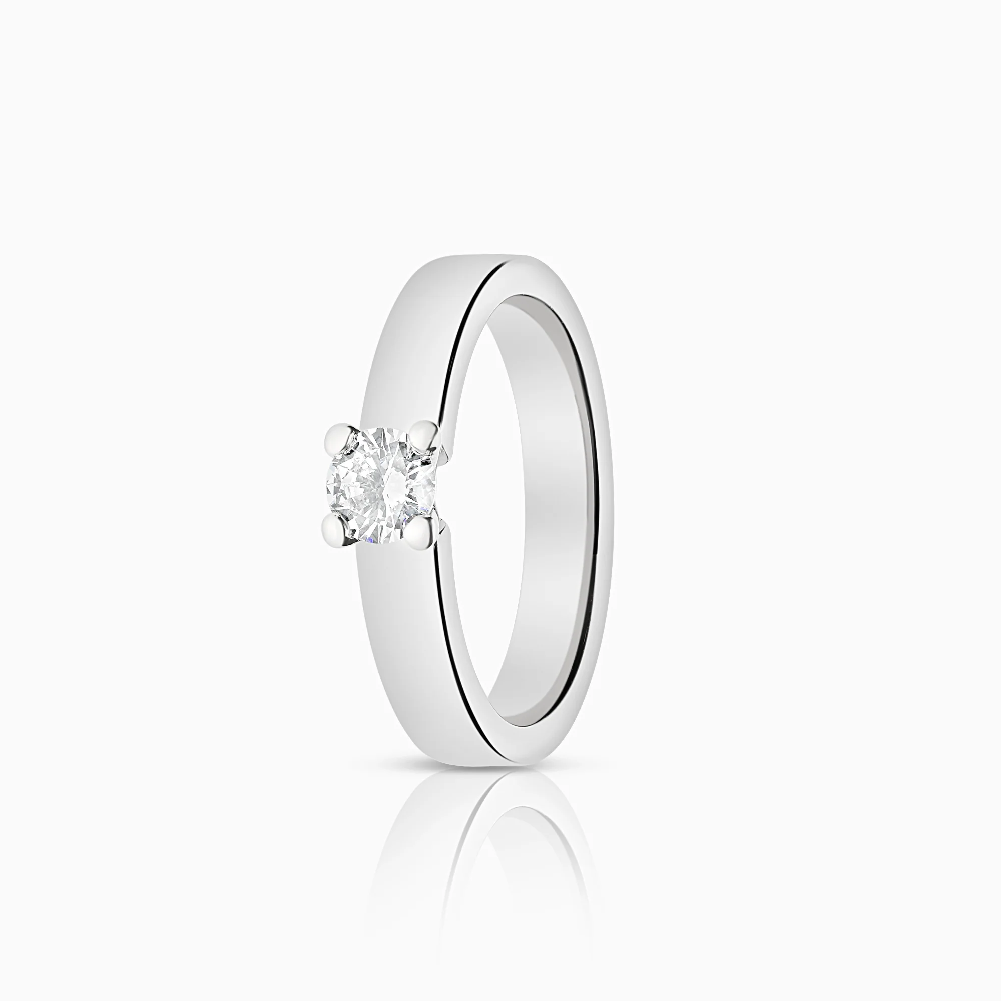 Solitaire ring 0.32ct 18K white gold