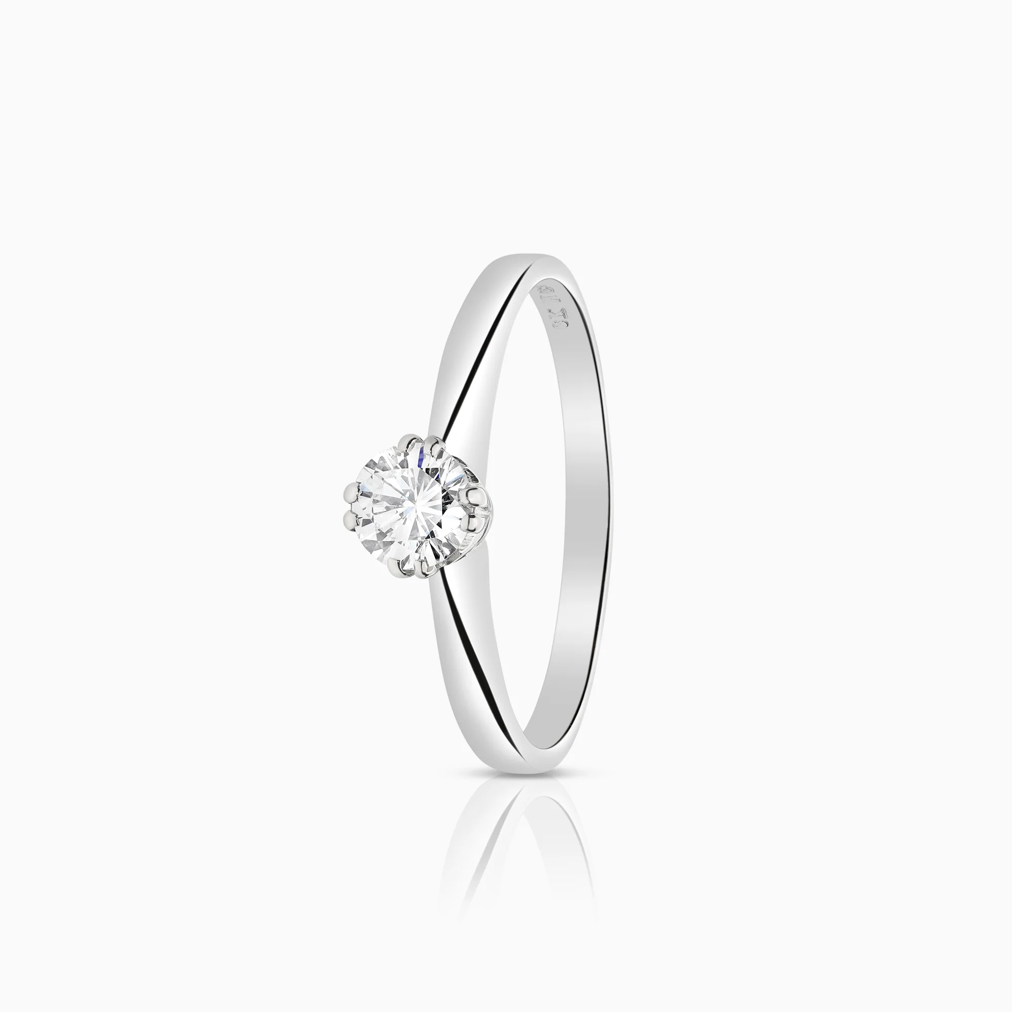 Solitaire ring 0.37ct 18K white gold