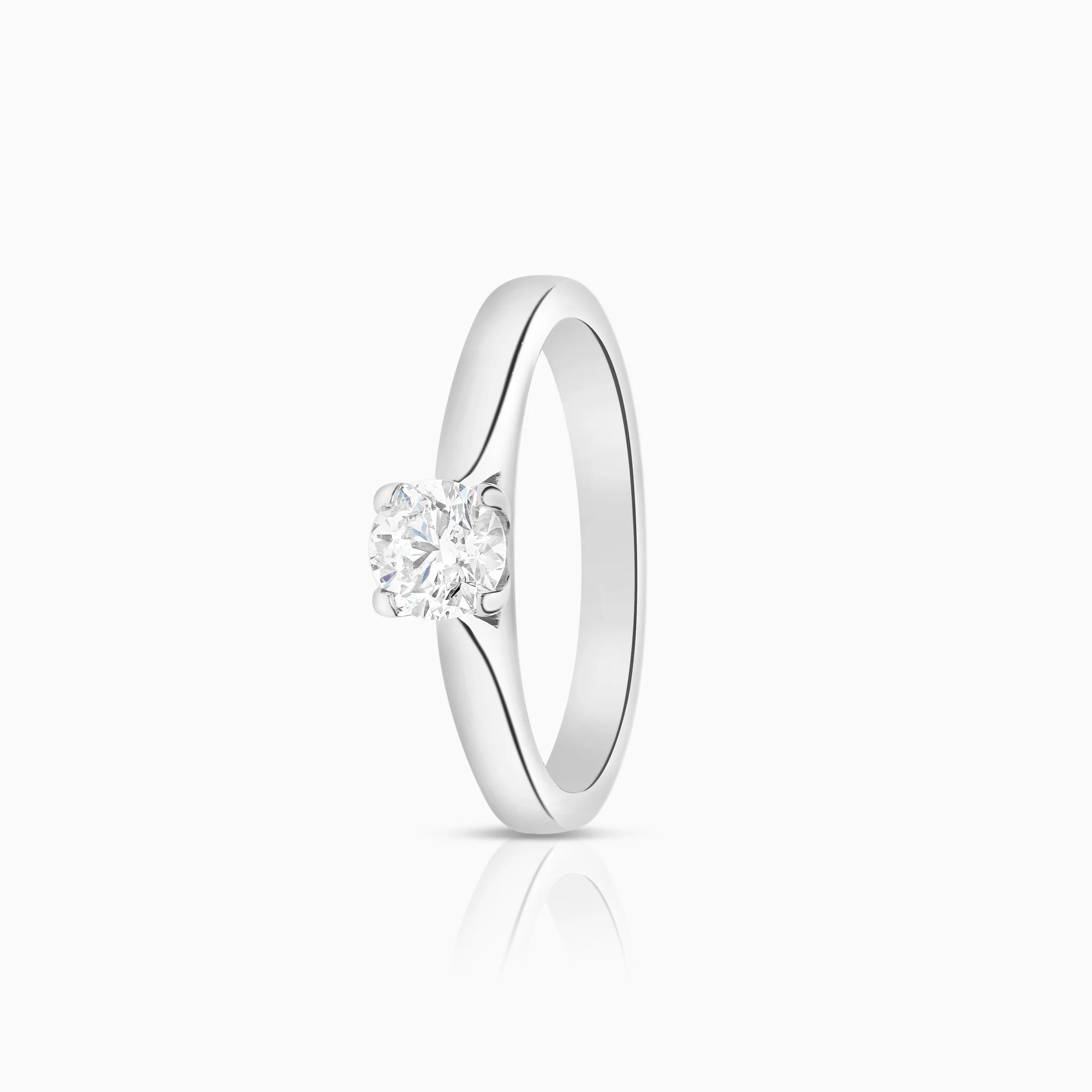 Solitaire ring 0.50ct 18K white gold