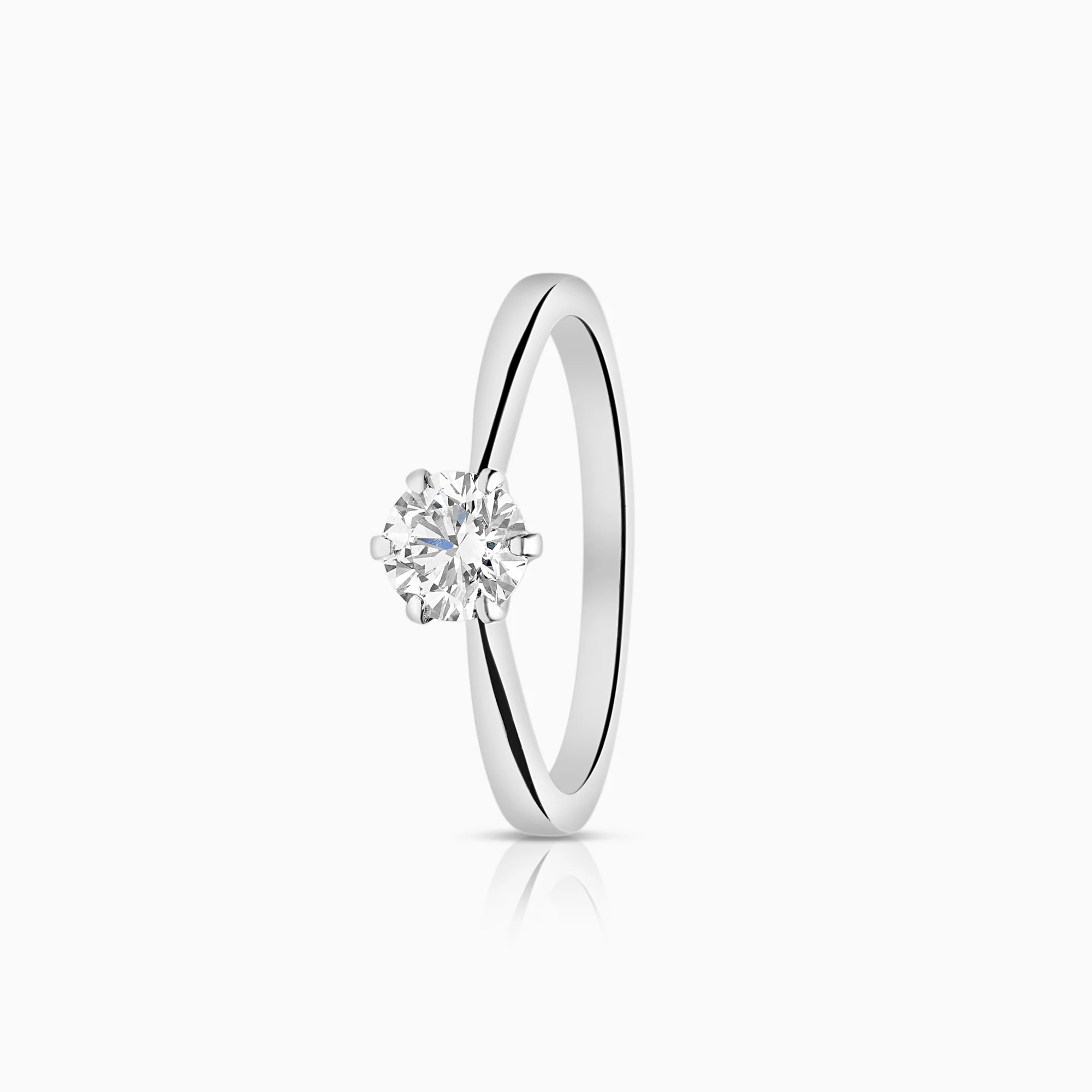 Solitaire ring 0.50ct 18K white gold
