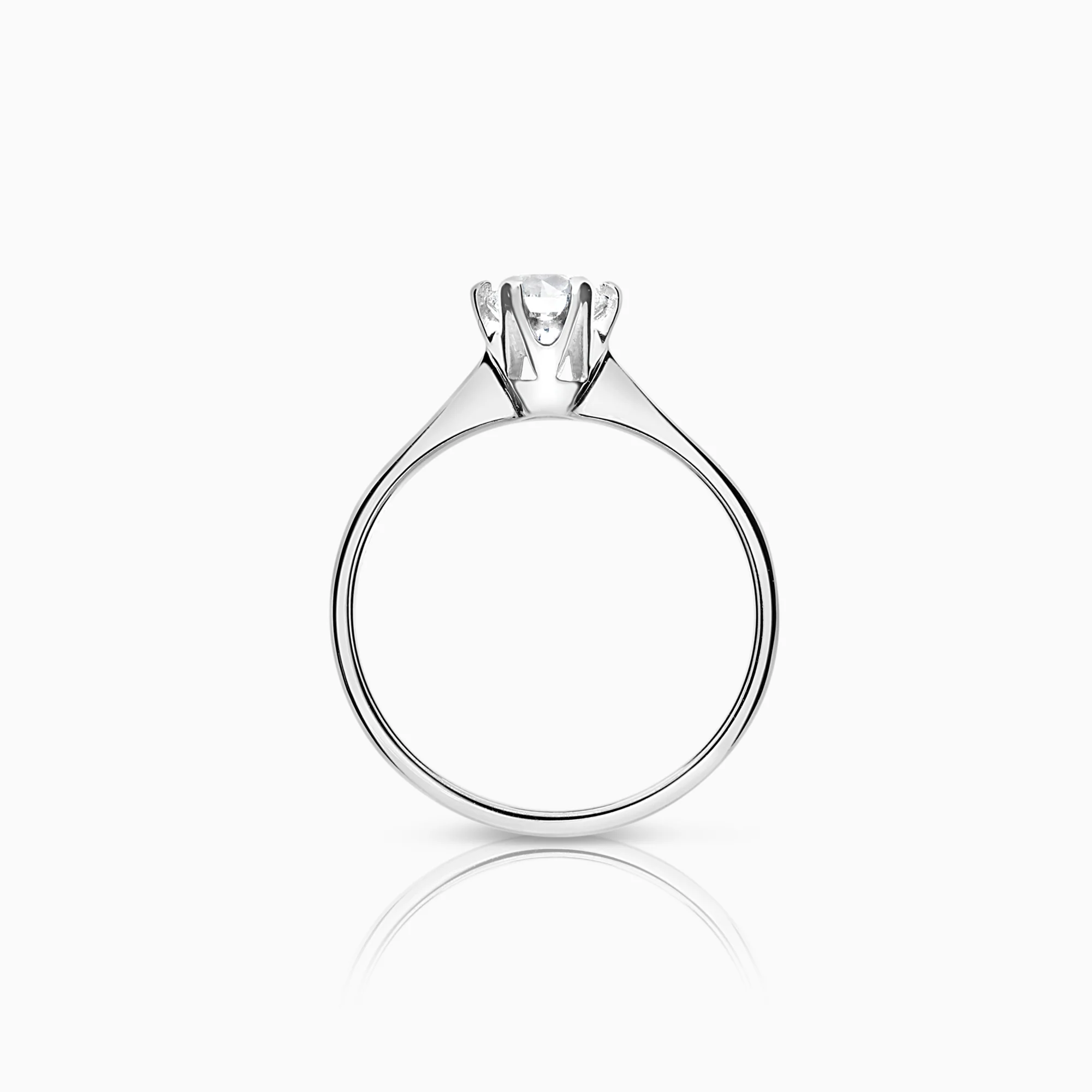 Solitaire ring 0.53ct 18K white gold - Image 2