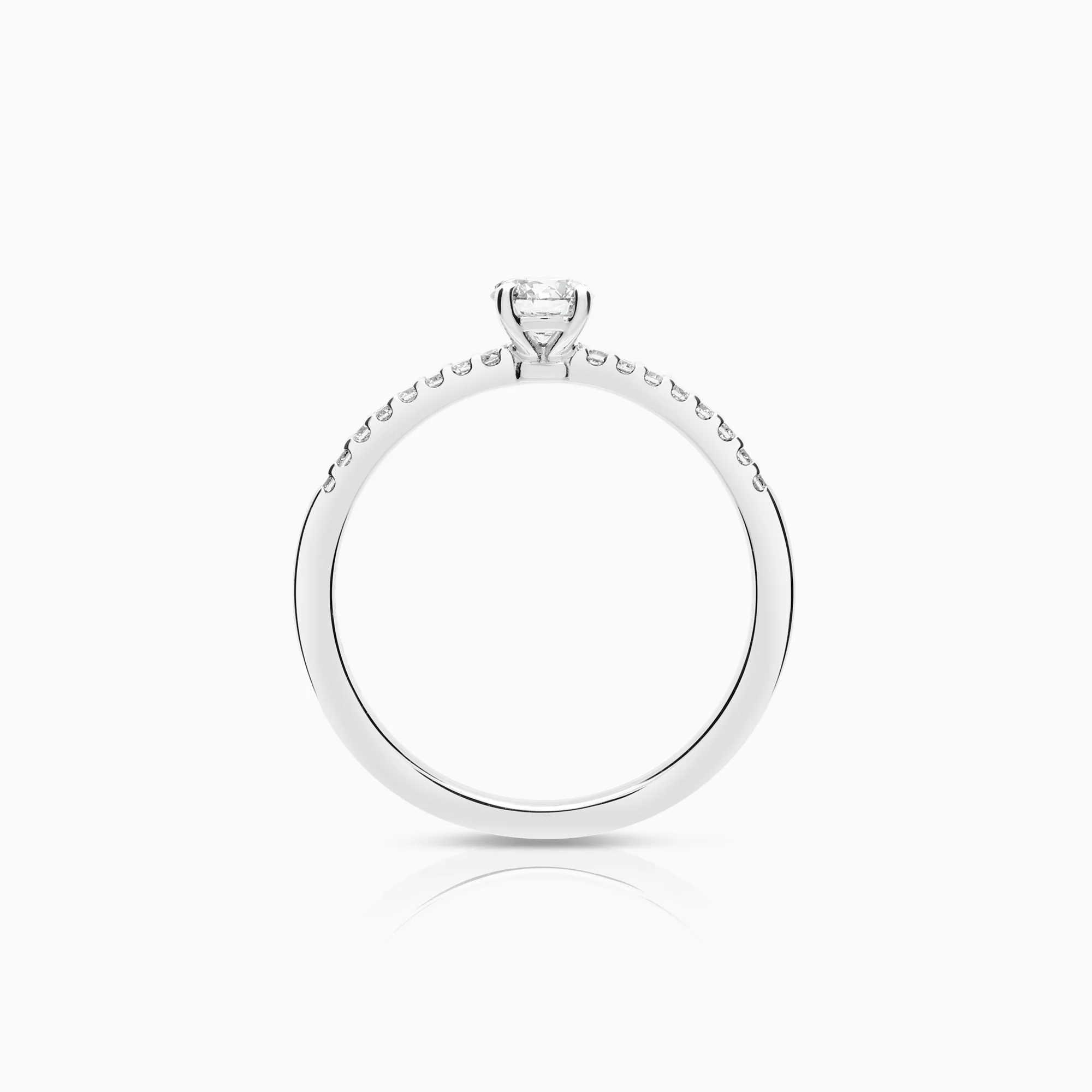 Solitaire ring 0.56ct lab-grown diamond 18K white gold - Image 2