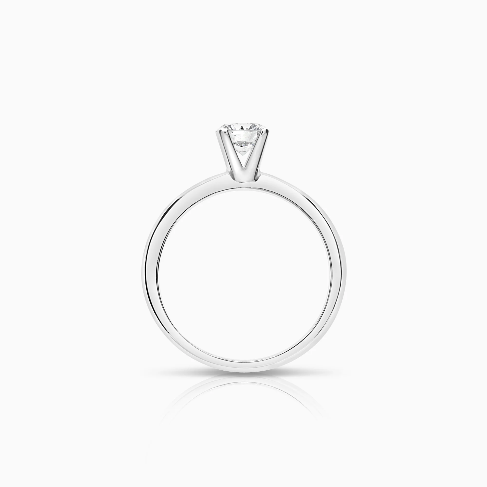 Solitaire ring 0.59ct 18K white gold - Image 2