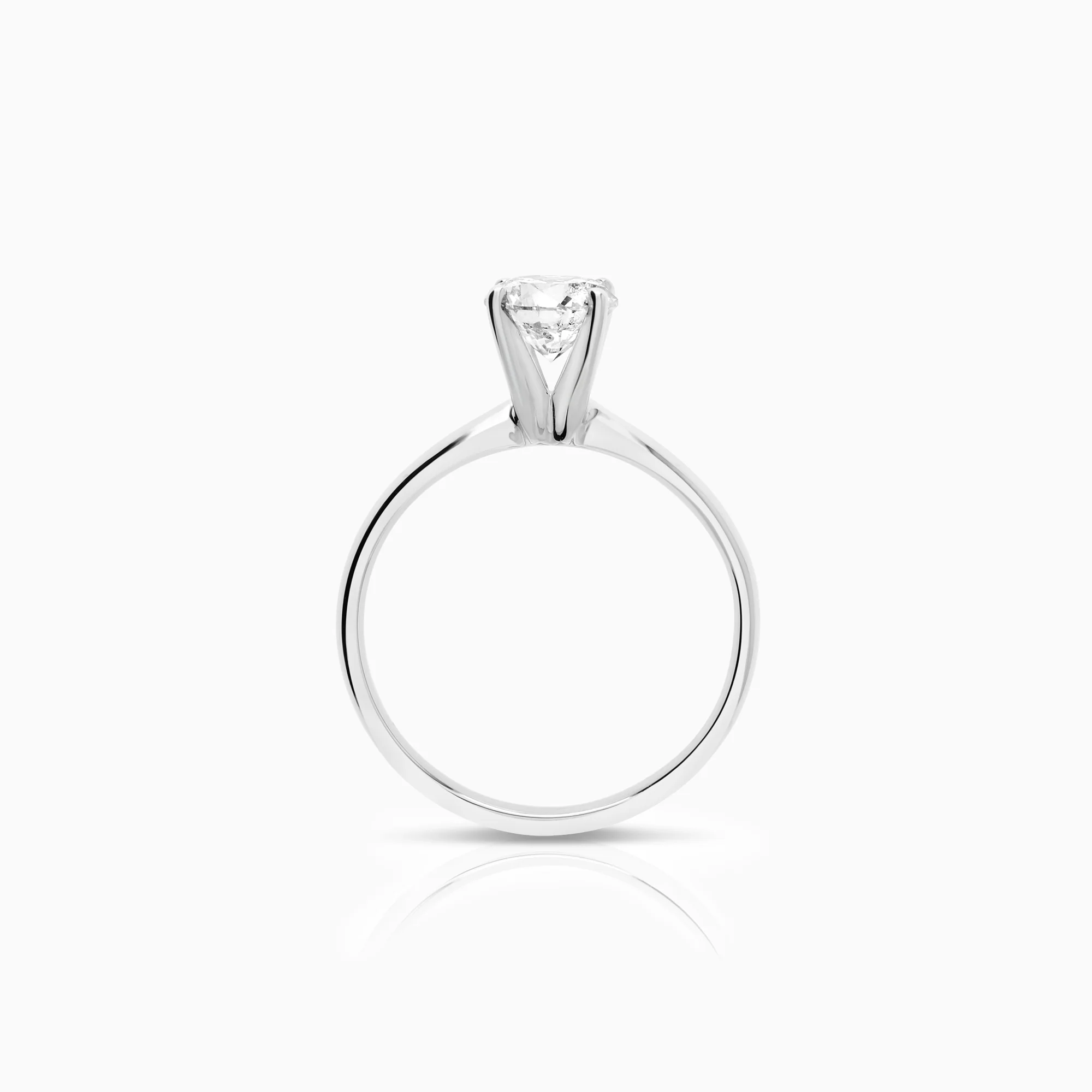 Solitaire ring 0.90ct 14K white gold - Image 2