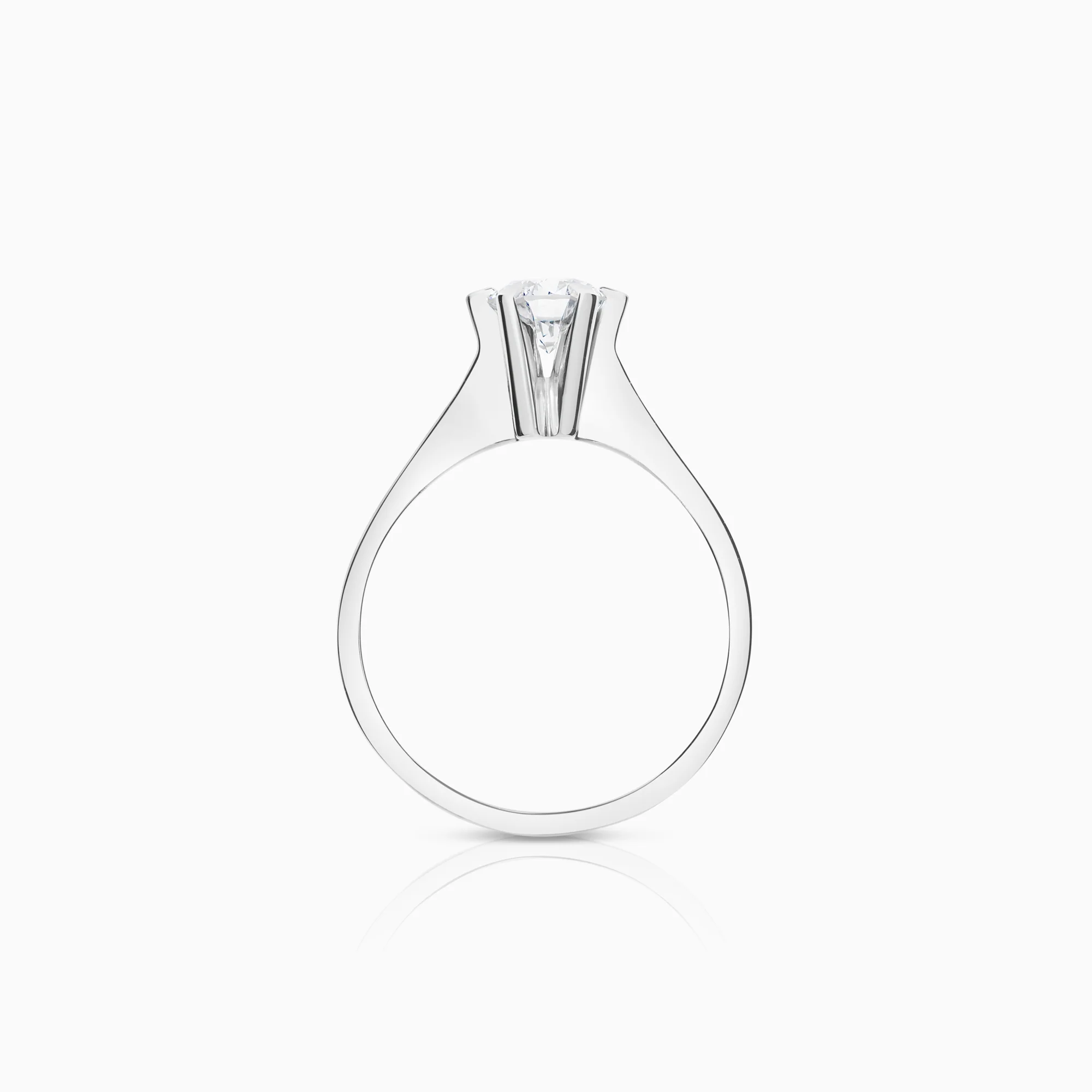 Solitaire ring 0.96ct 14K white gold - Image 2