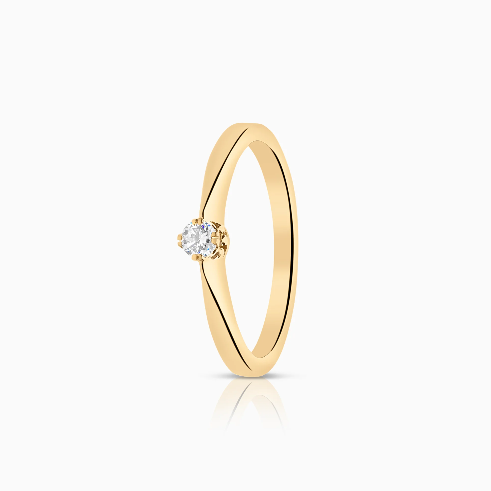 Solitaire ring cubic zirconia 3.08g 18K yellow gold