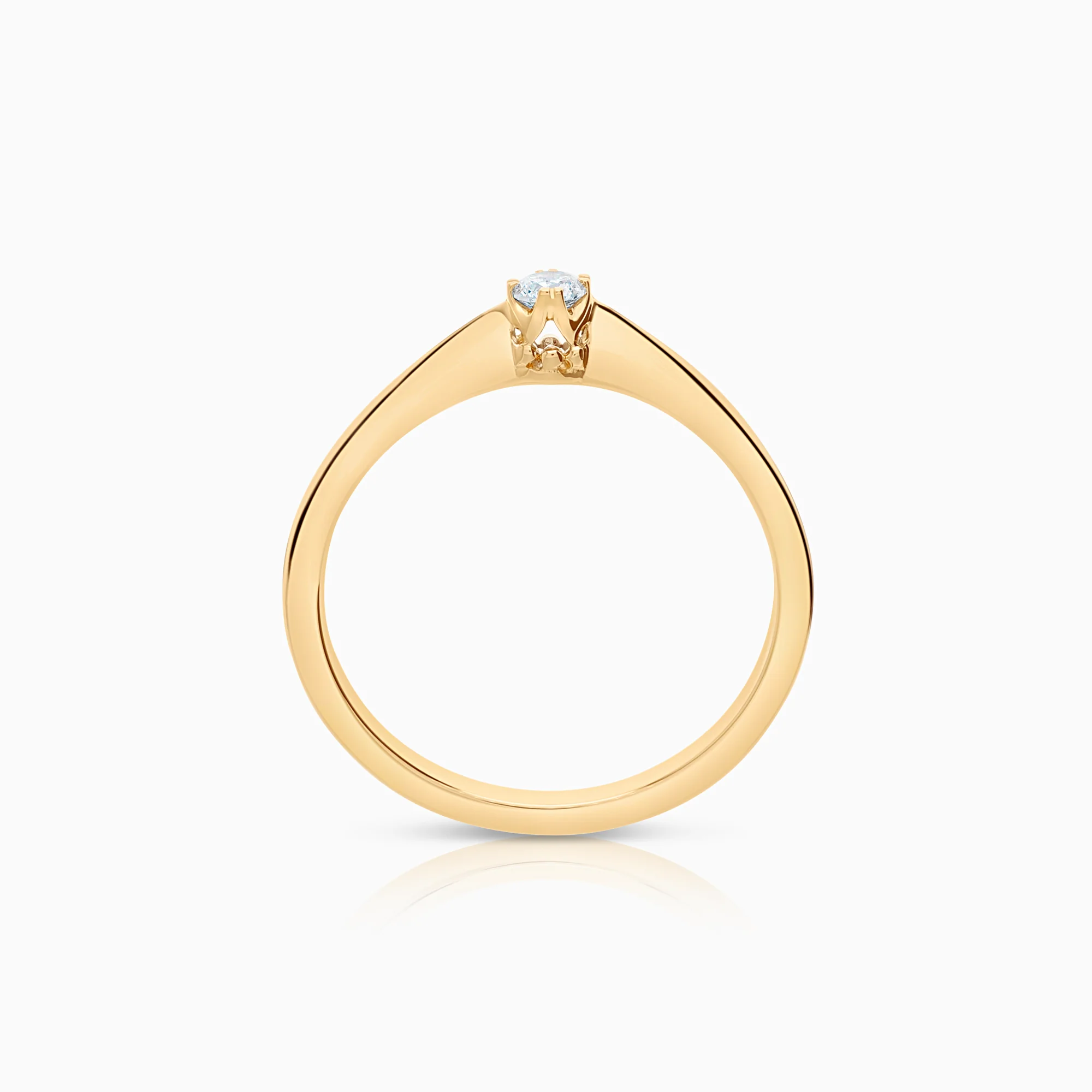 Solitaire ring cubic zirconia 3.08g 18K yellow gold - Image 2