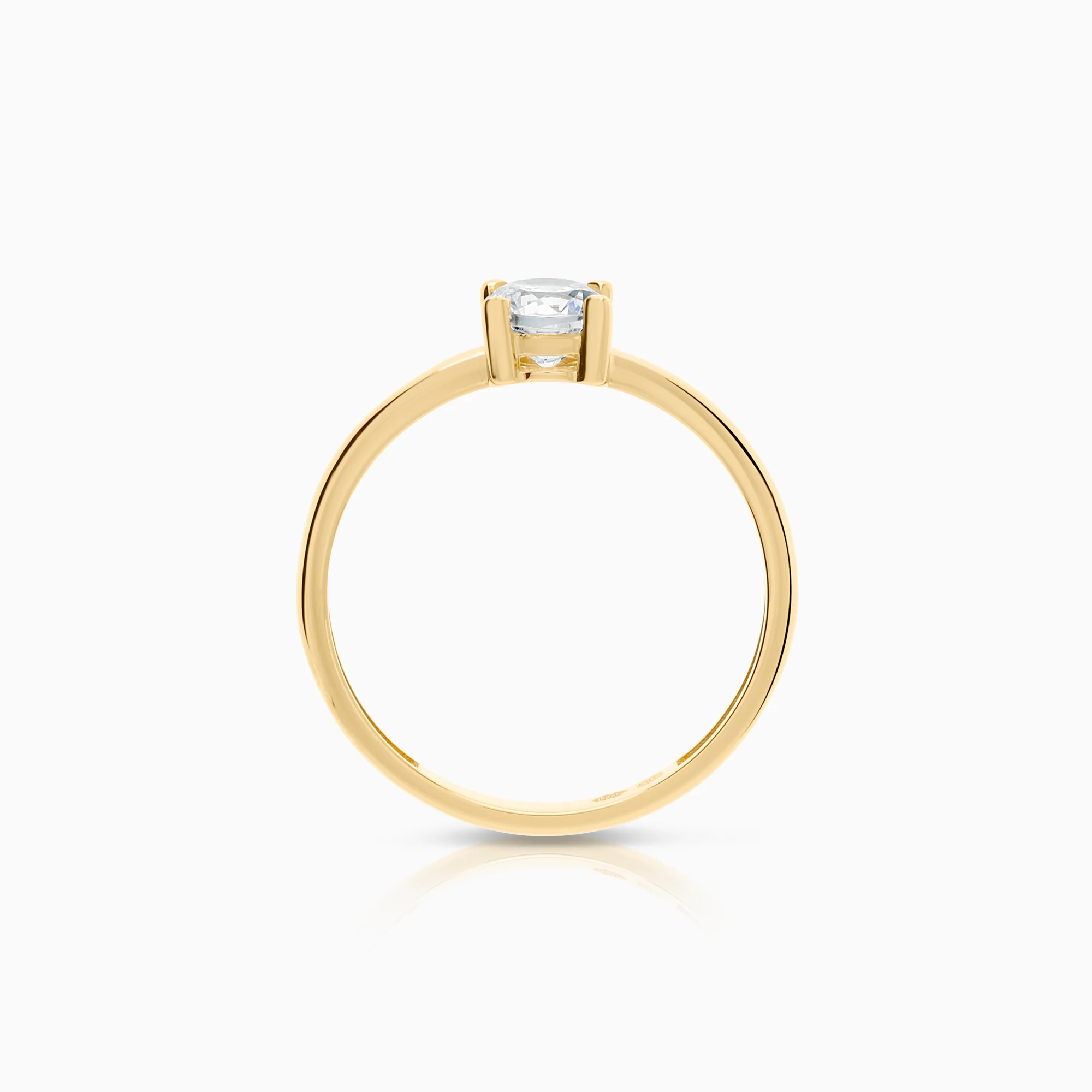 Solitaire ring with cubic zirconia 1.62g 14K gold - Image 2