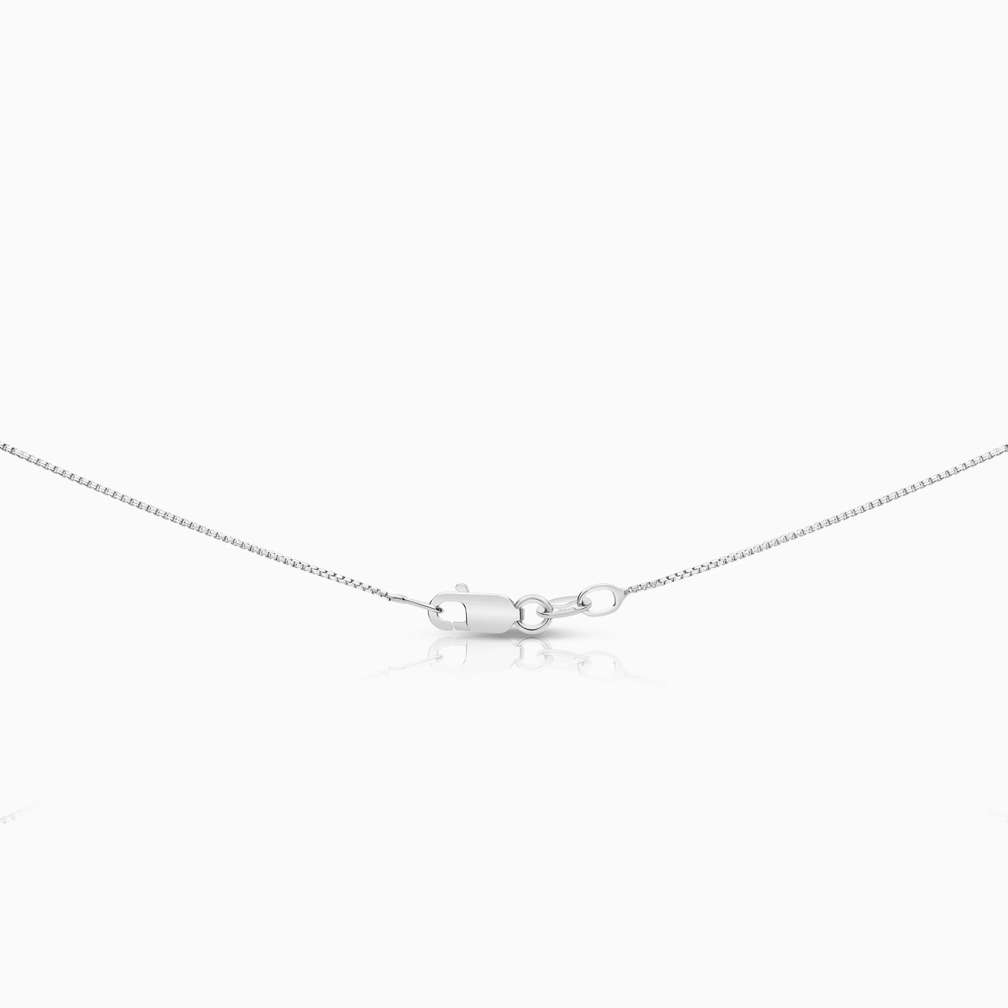 Necklace with solitaire pendant 0.03ct 18K white gold - Image 2