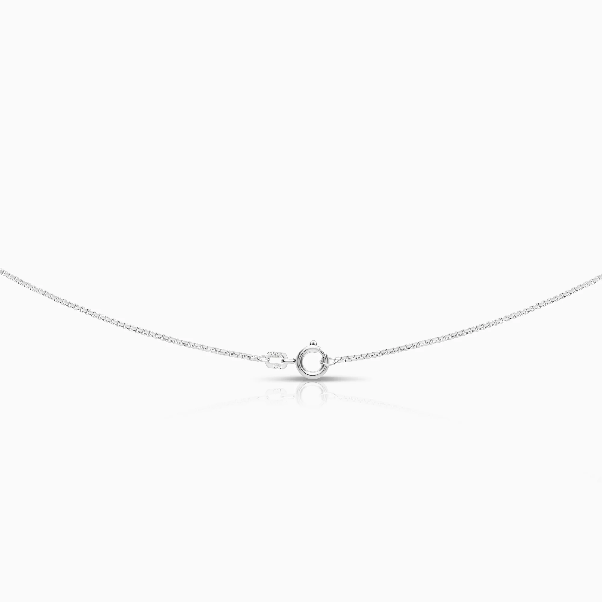 Necklace with solitaire pendant 0.08ct 18K white gold - Image 2