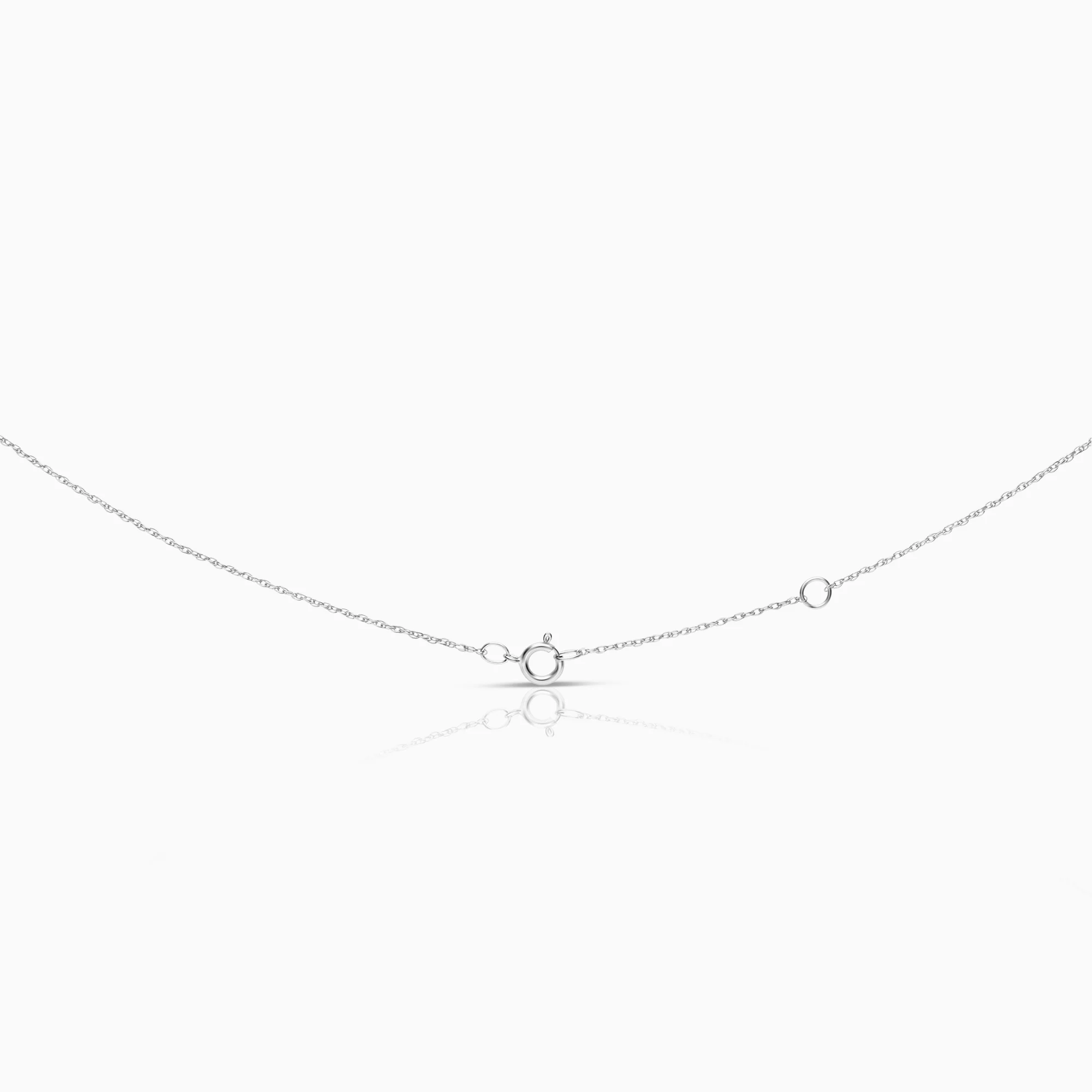 Solitaire necklace 0.10ct 18K white gold - Image 2