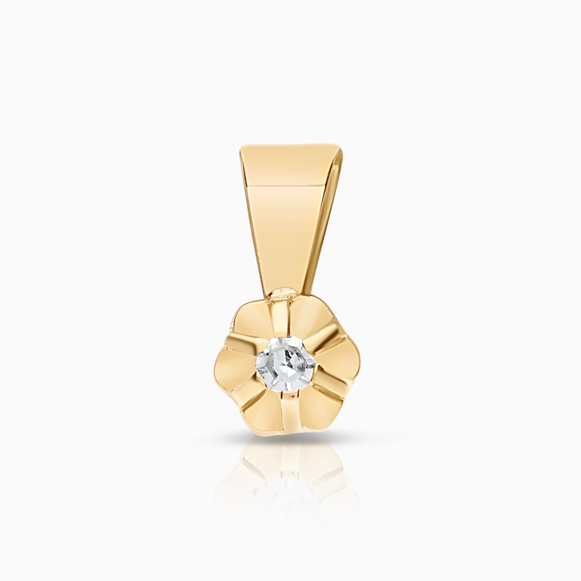 Solitaire pendant 0.02ct 18K gold