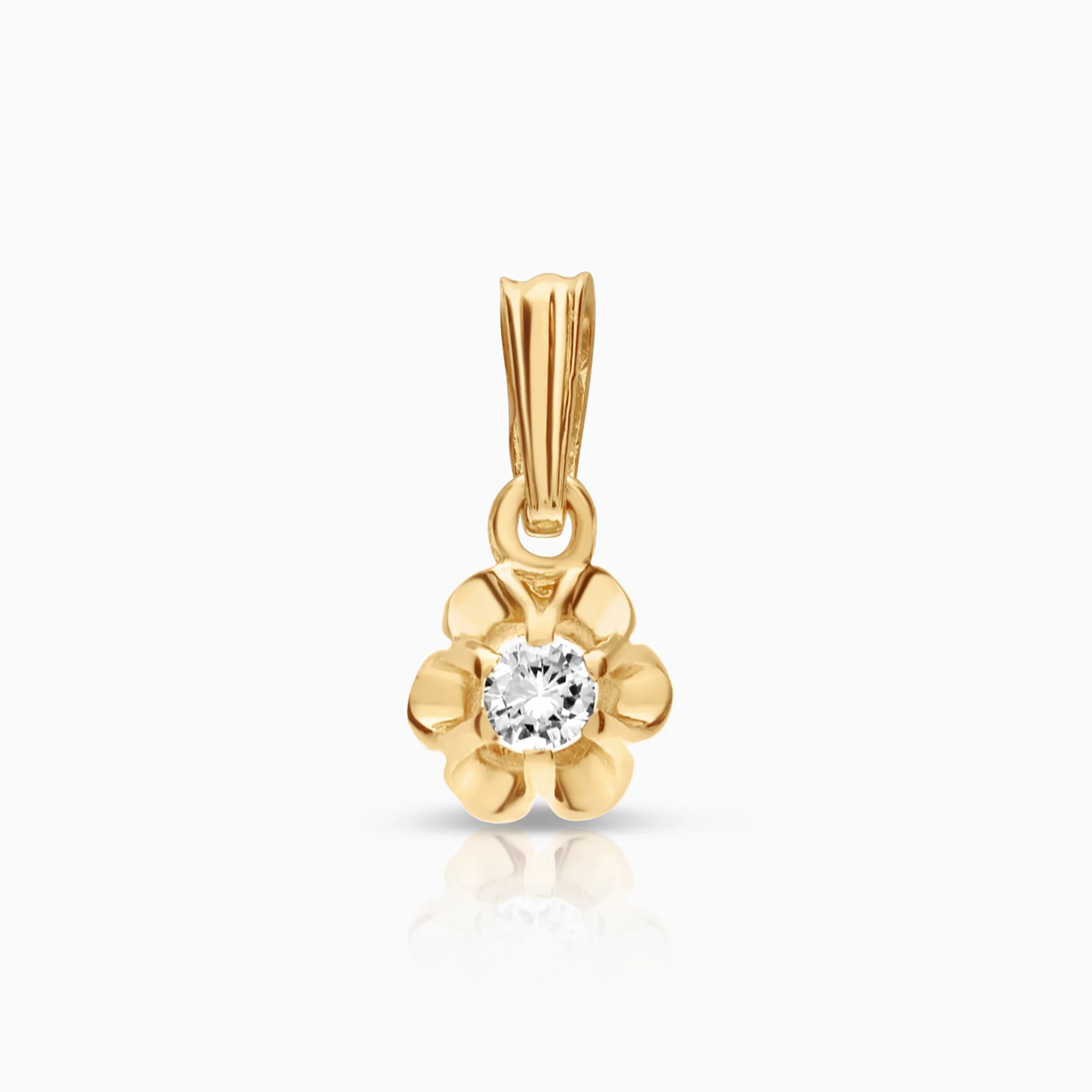 Solitaire pendant 0.05ct 18K gold