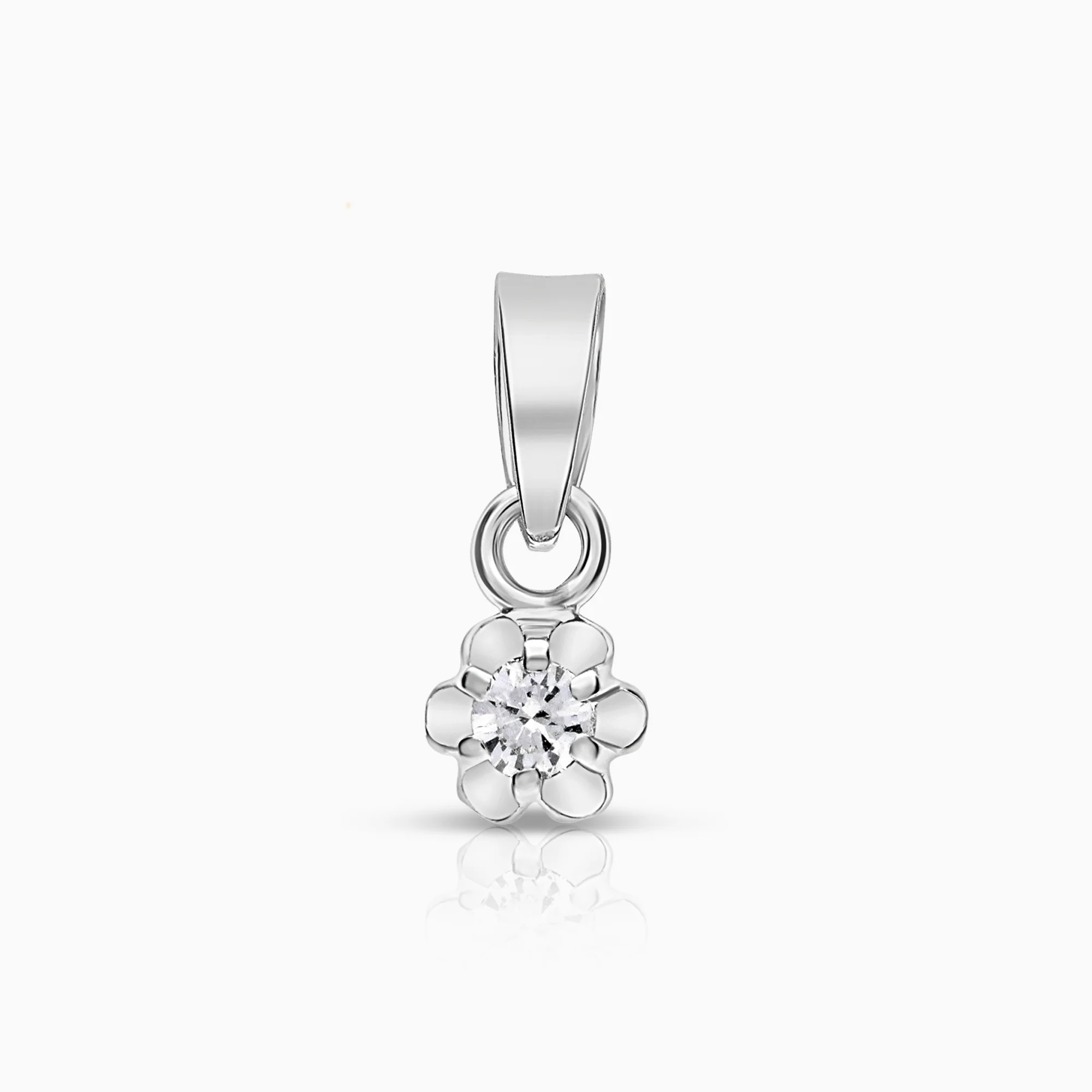 Solitaire pendant 0.05ct 18K white gold