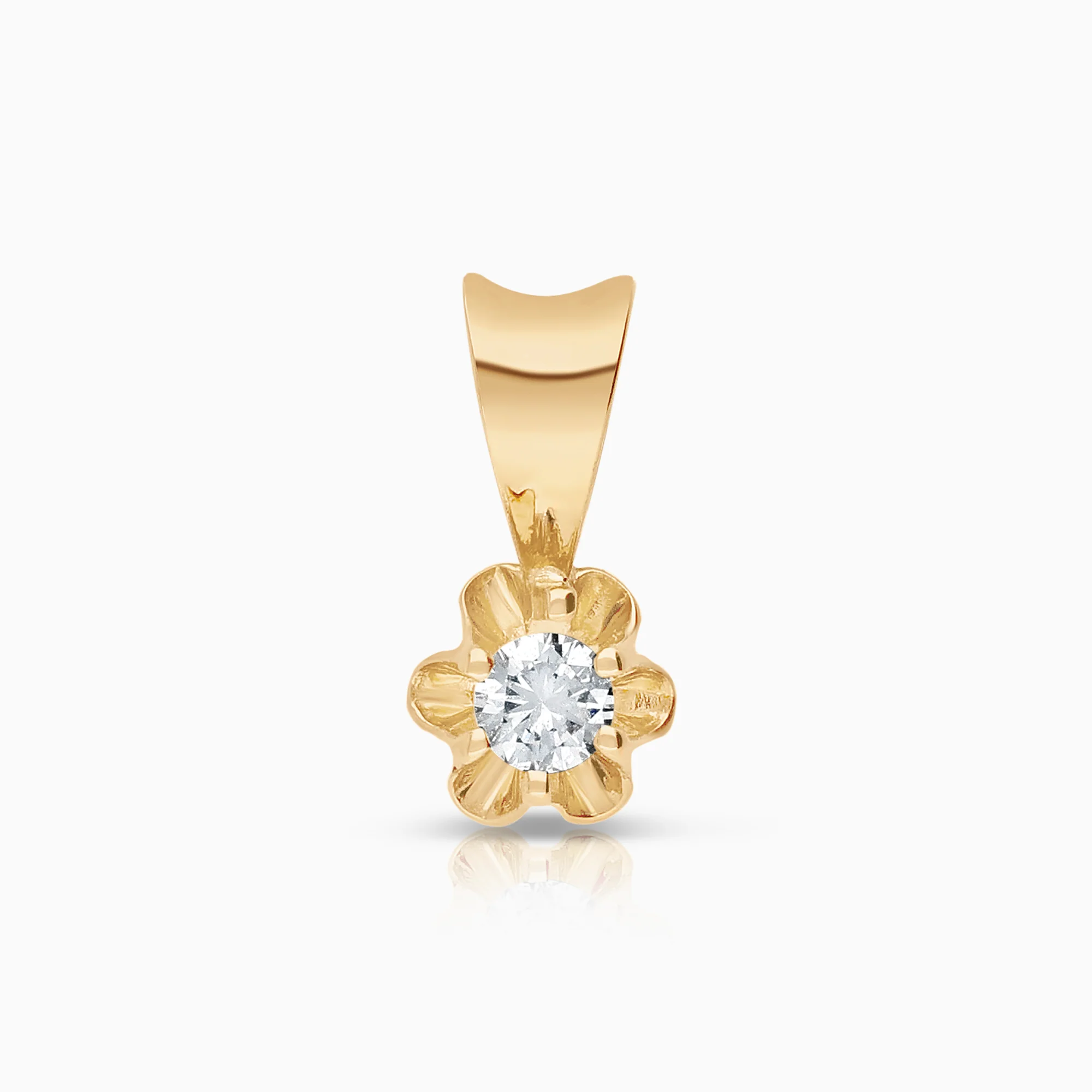Solitaire pendant 0.07ct 18K gold