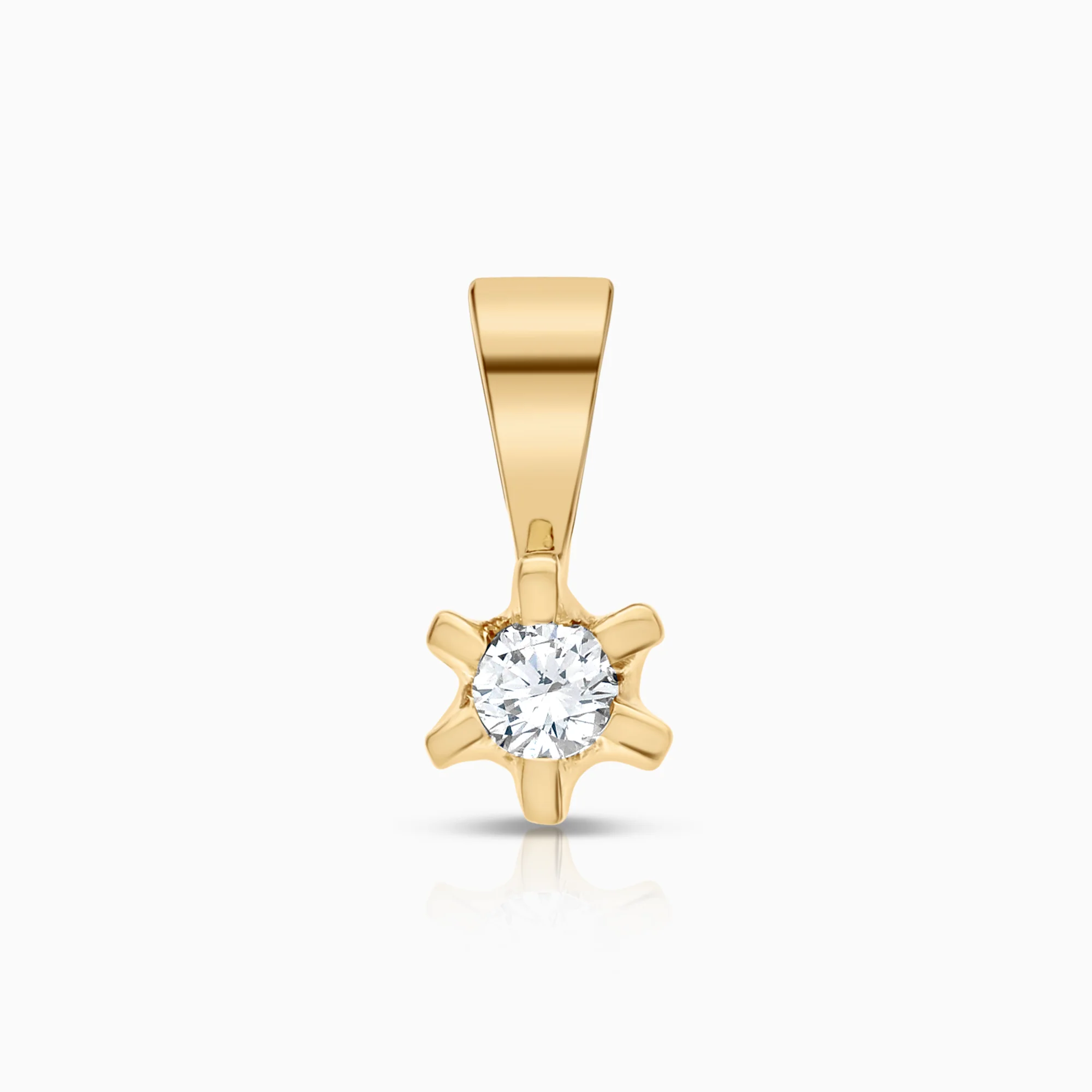 Solitaire pendant 0.08ct 18K gold
