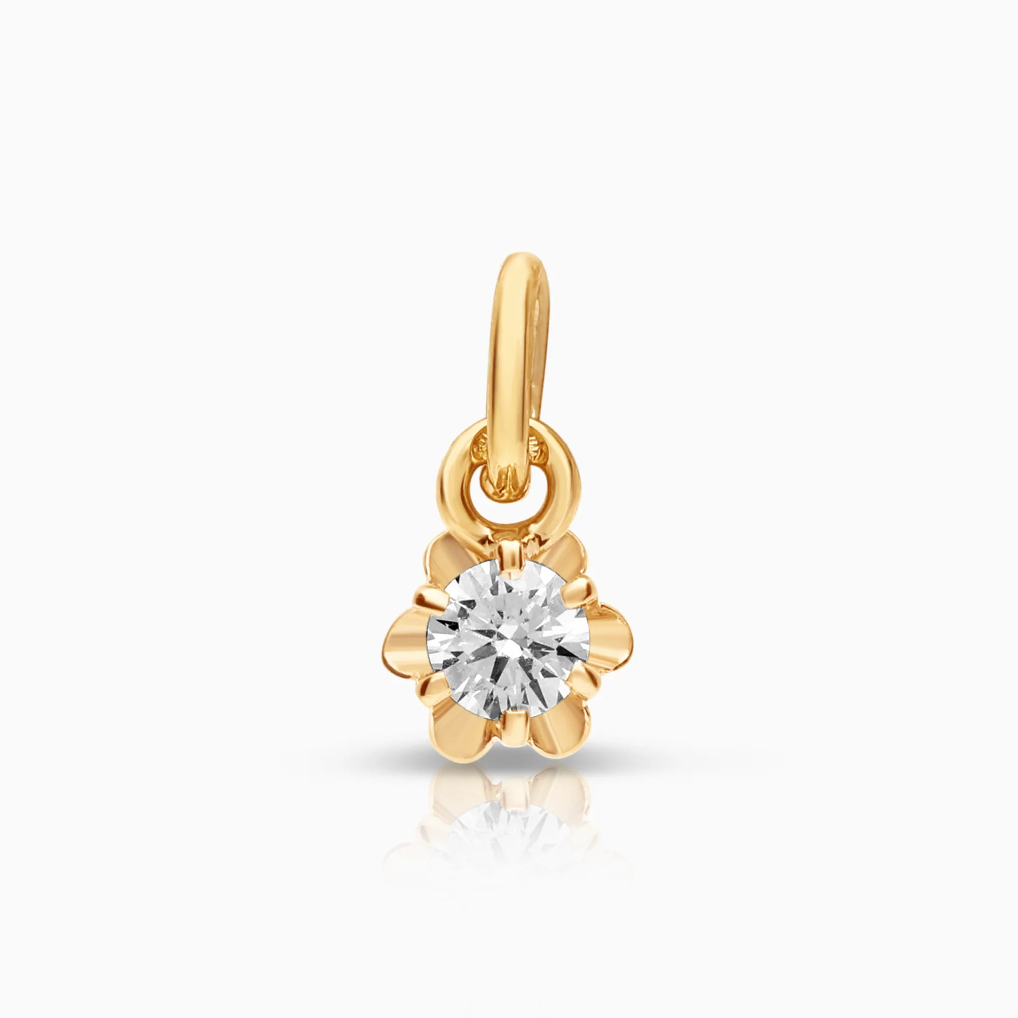 Solitaire pendant 0.10ct 18K gold