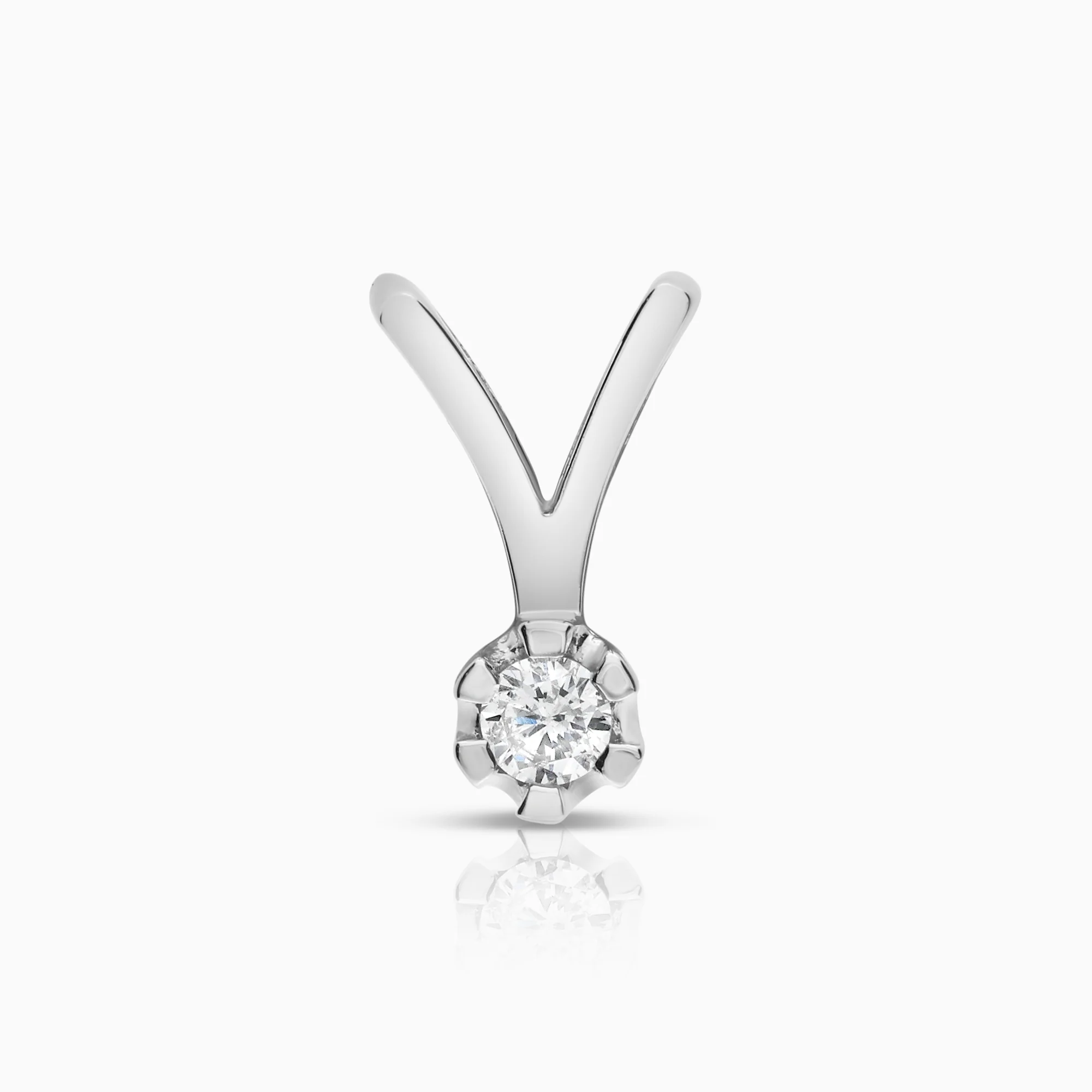 Solitaire pendant 0.10ct 18K white gold