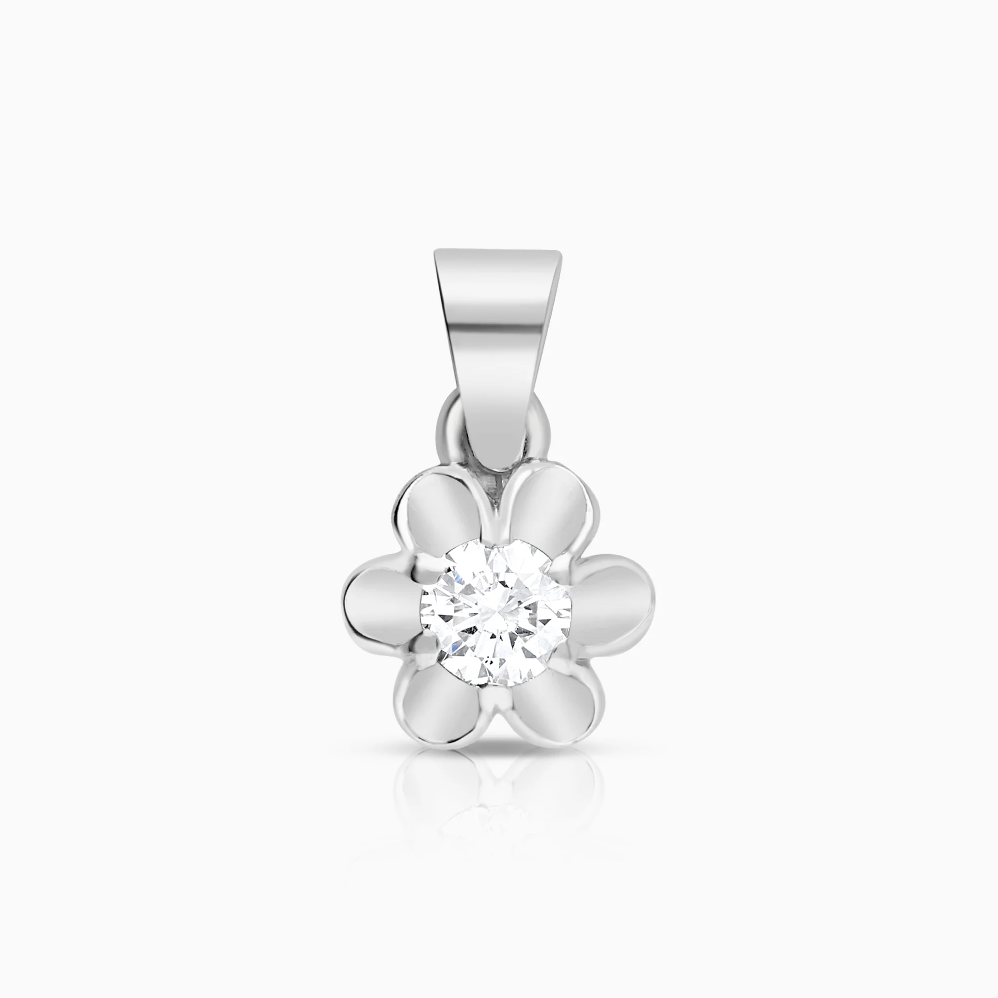 Solitaire pendant 0.20ct 18K white gold