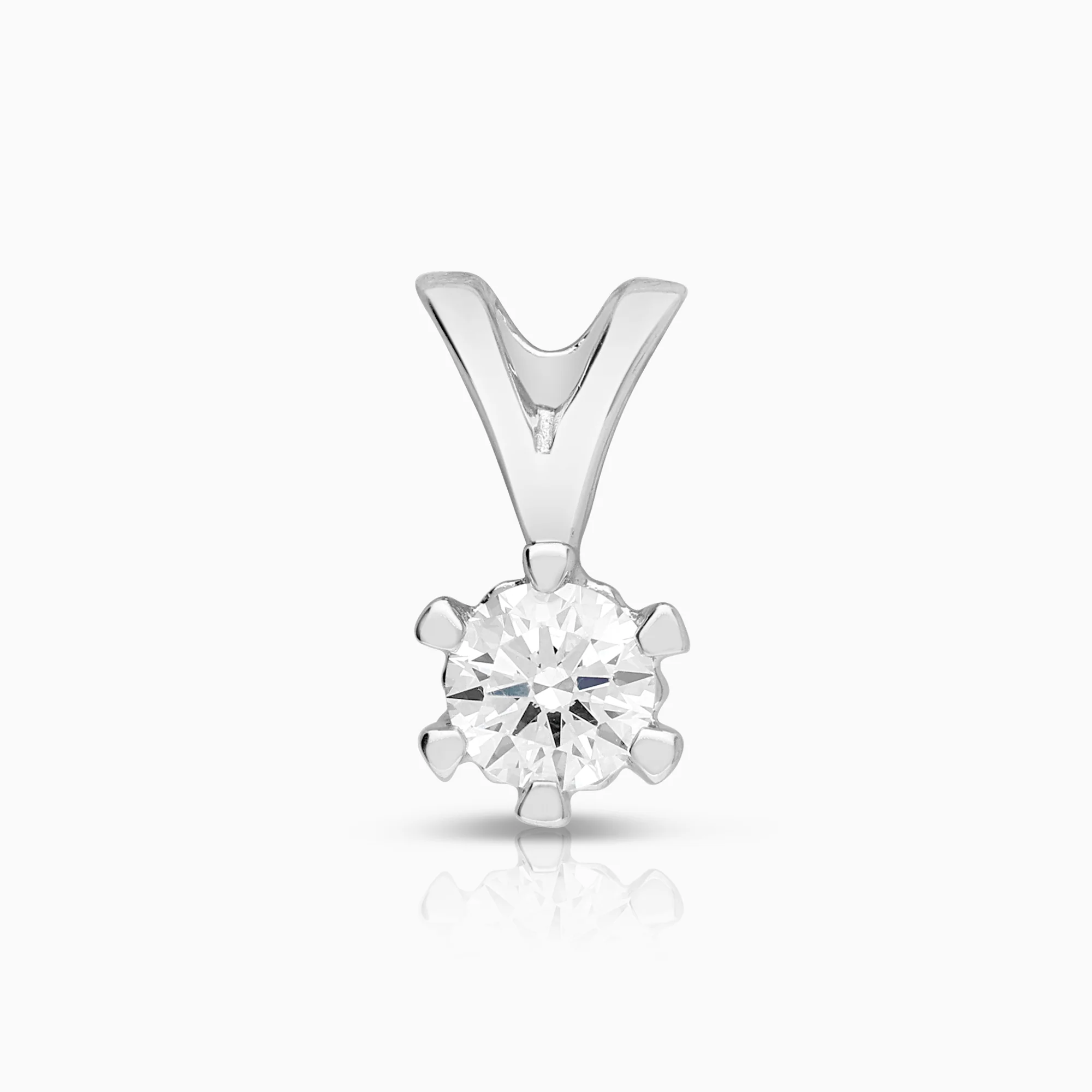 Solitaire pendant 0.45ct 14K white gold