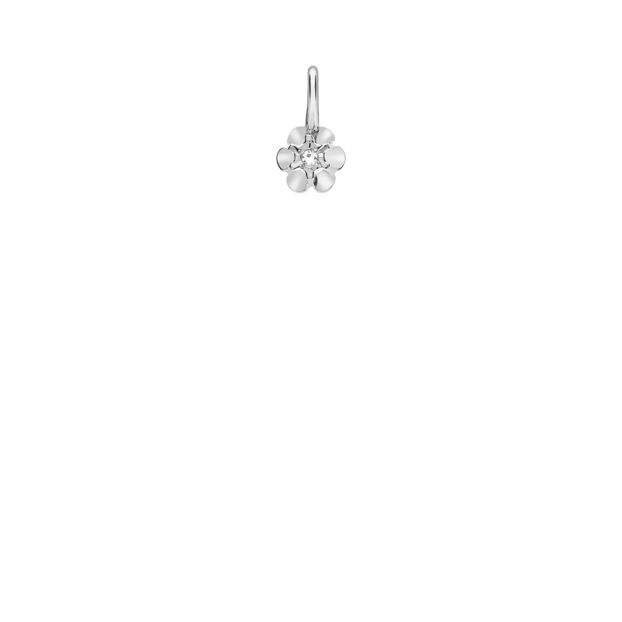 Solitaire pendant 0.01ct 18K white gold - Image 2