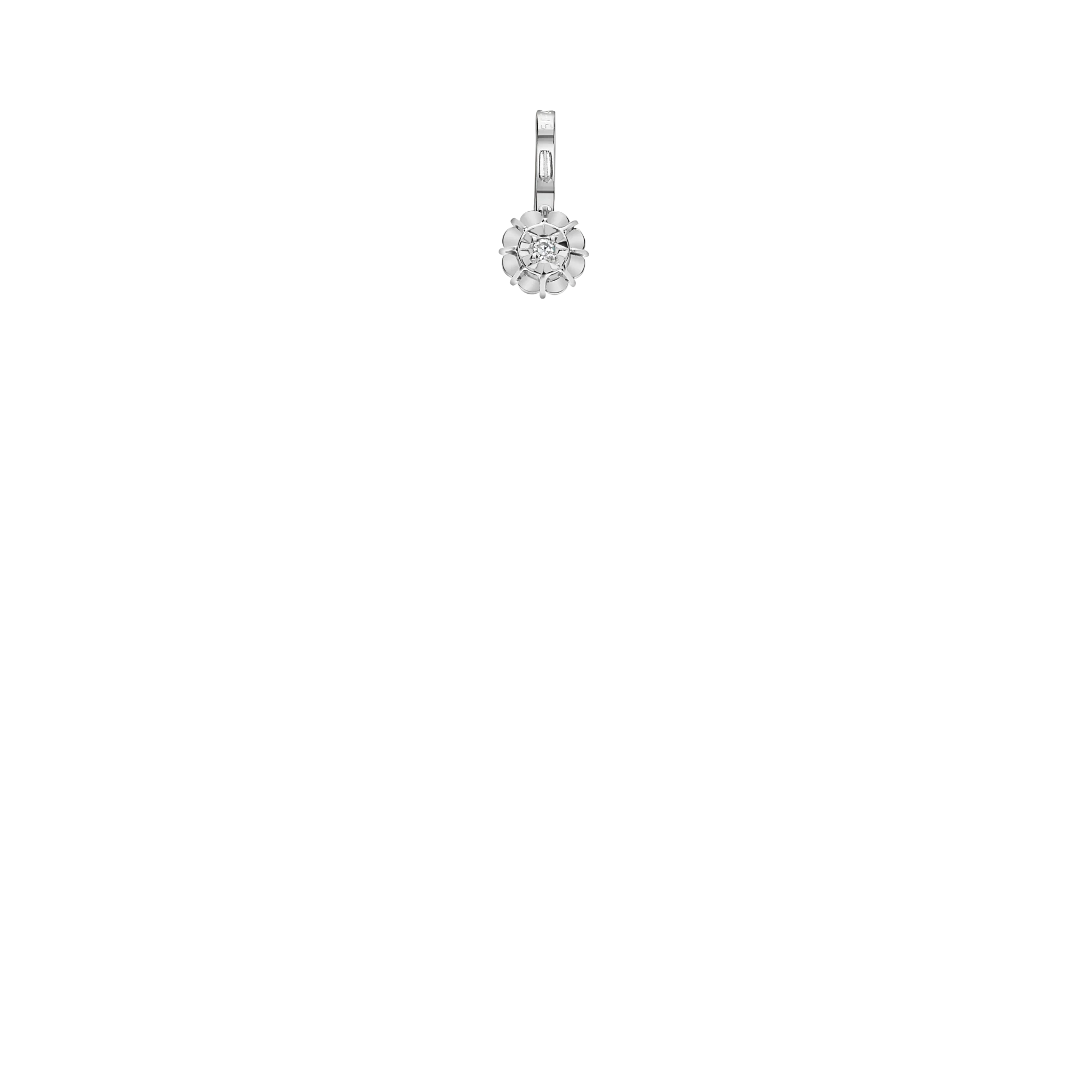 Solitaire pendant 0.01ct 18K white gold - Image 2