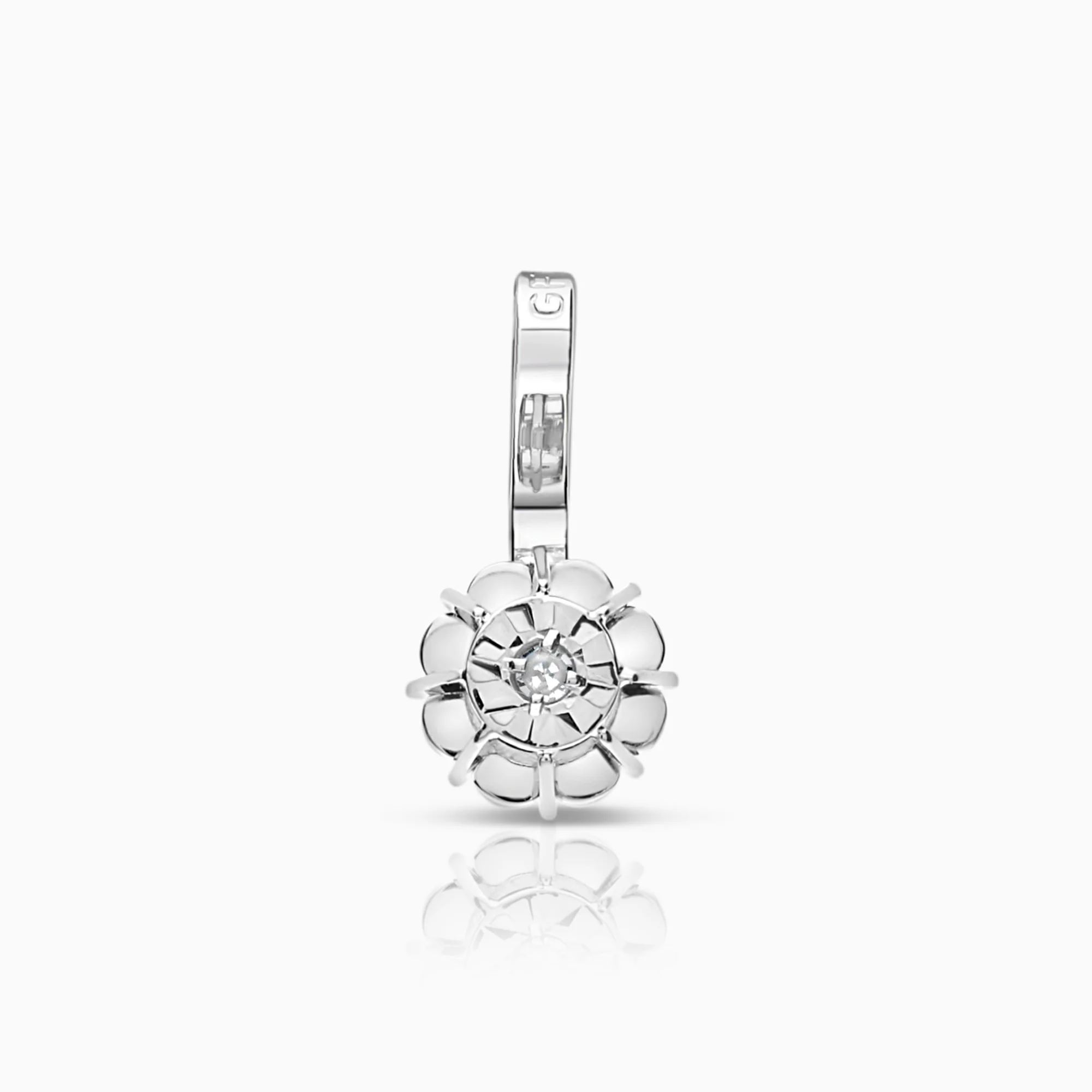 Solitaire pendant 0.01ct 18K white gold