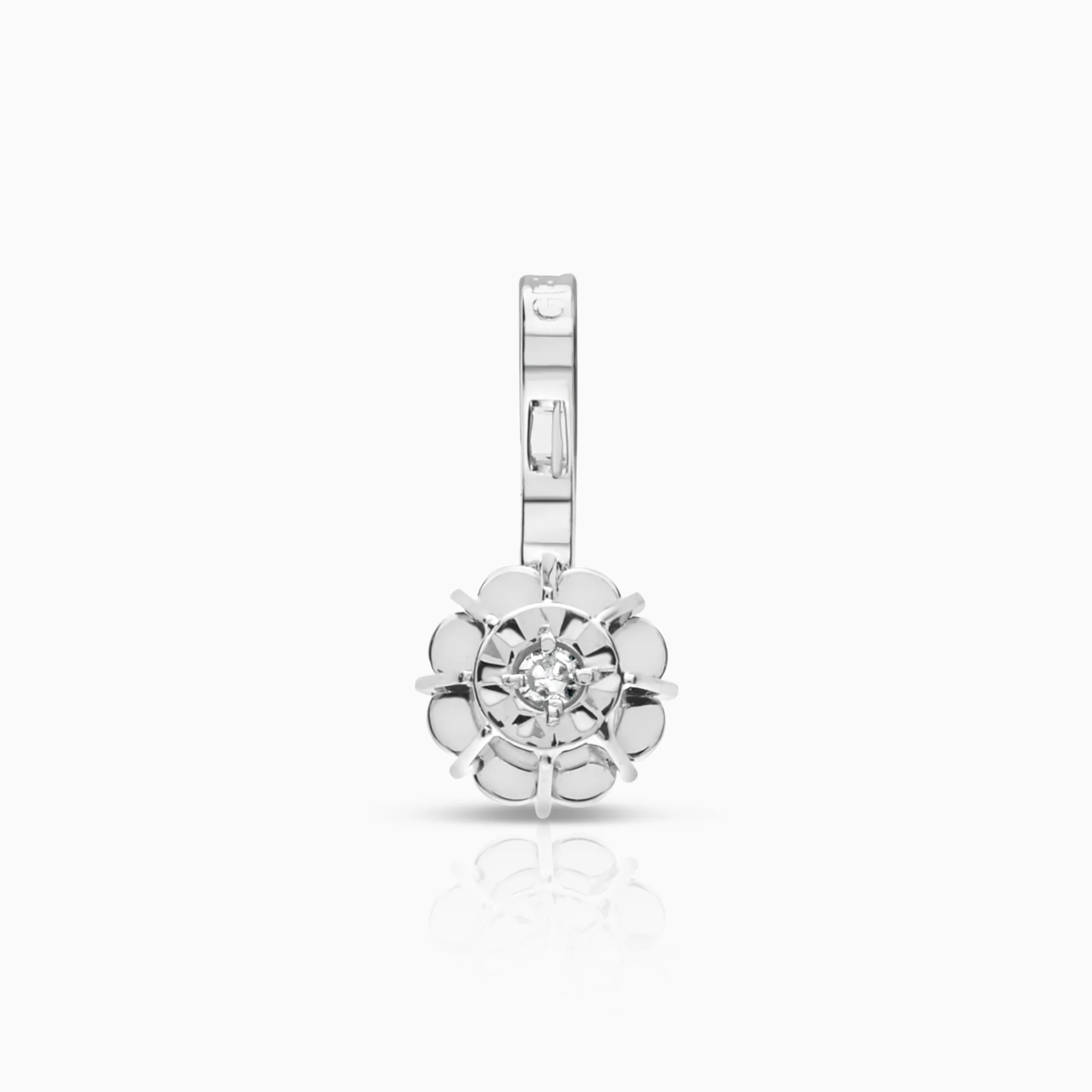 Solitaire pendant 0.01ct 18K white gold