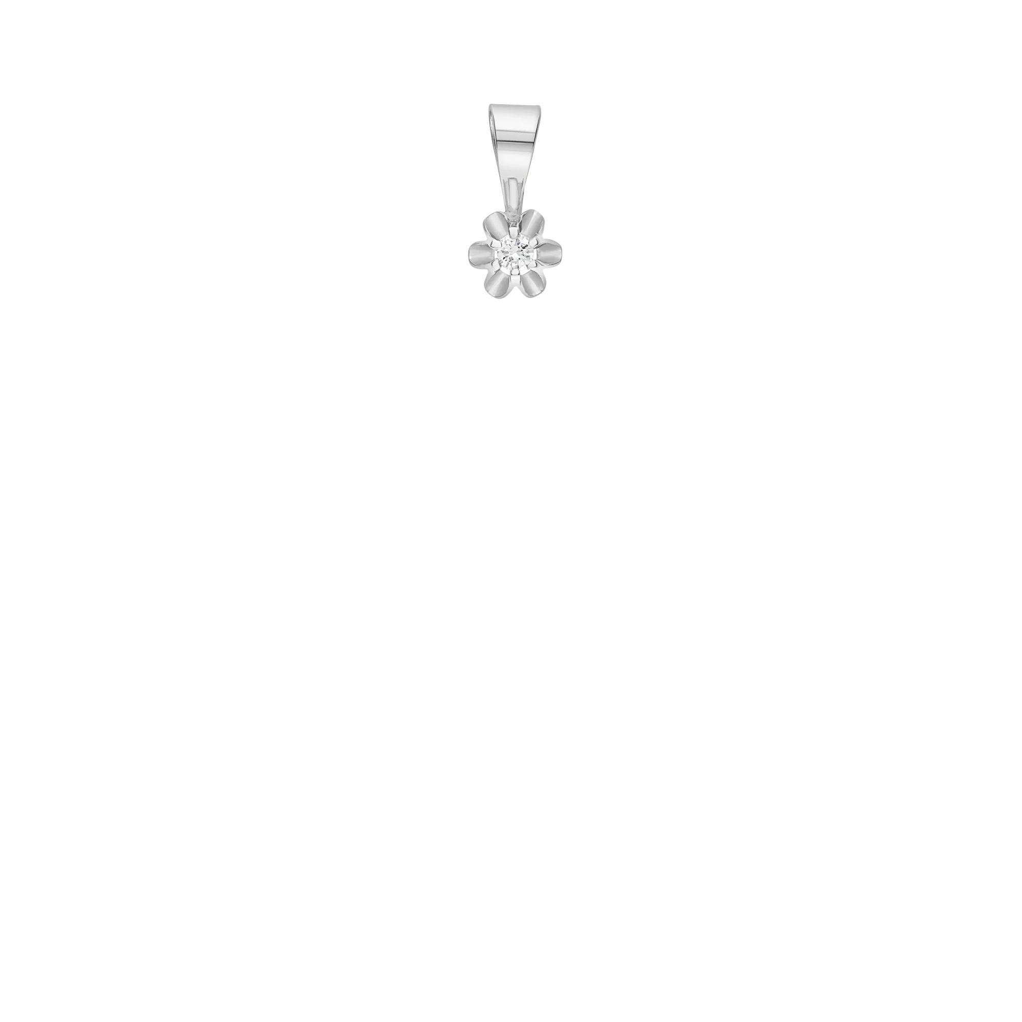 Solitaire Pendant 0.04ct 18K White Gold - Image 2