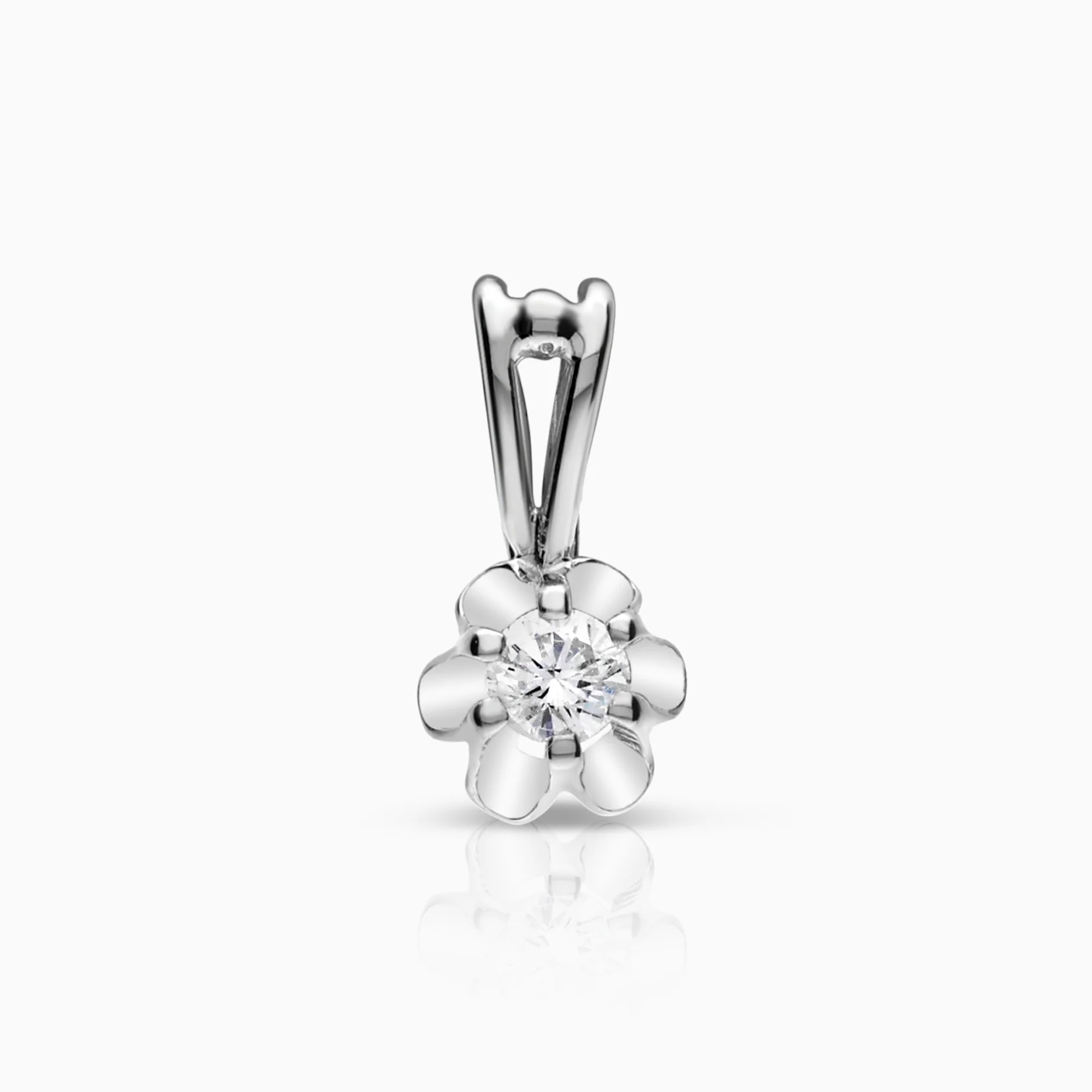 Solitaire pendant 0.05ct 18K white gold