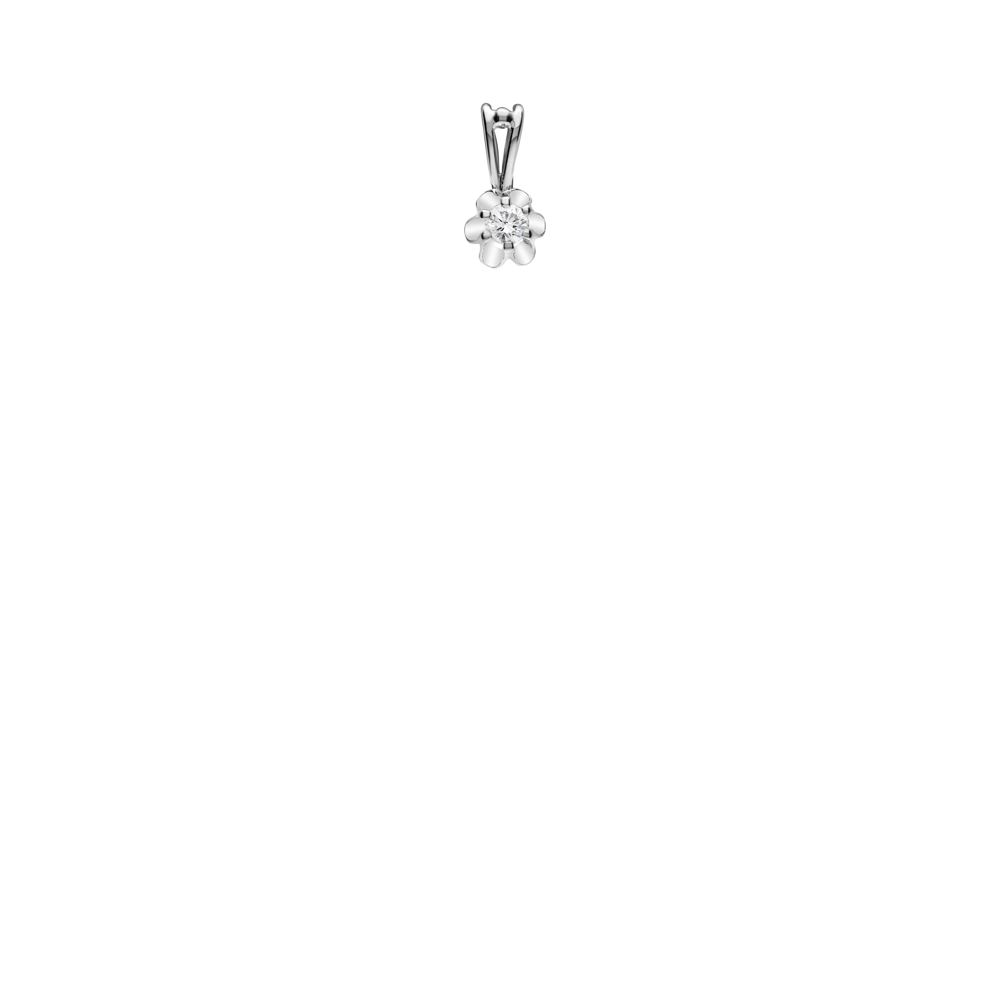 Solitaire pendant 0.05ct 18K white gold - Image 2