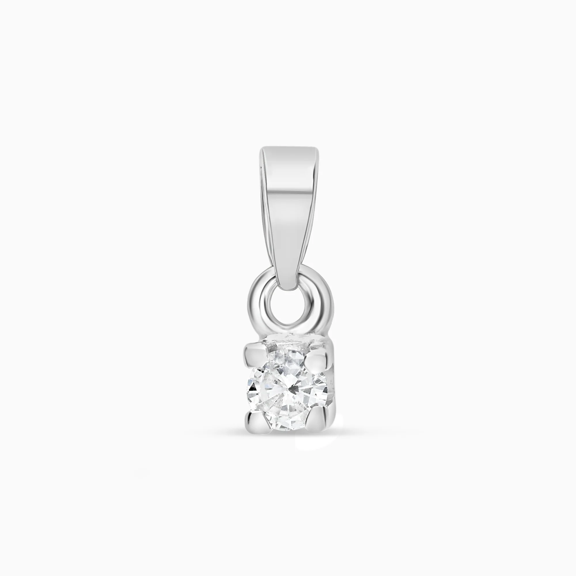 Solitaire pendant 0.08ct 18K white gold