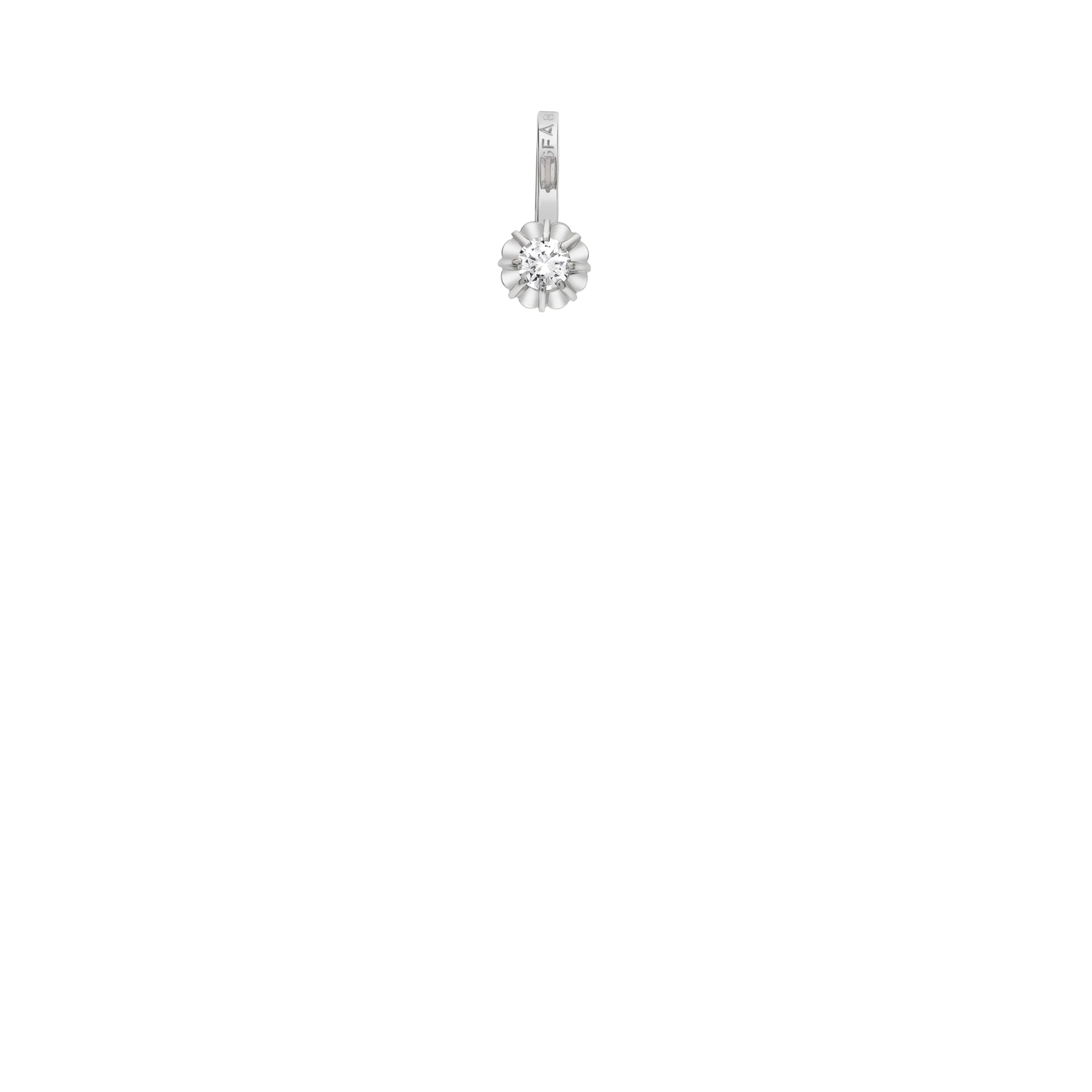 Solitaire pendant 0.08ct 18K white gold - Image 2