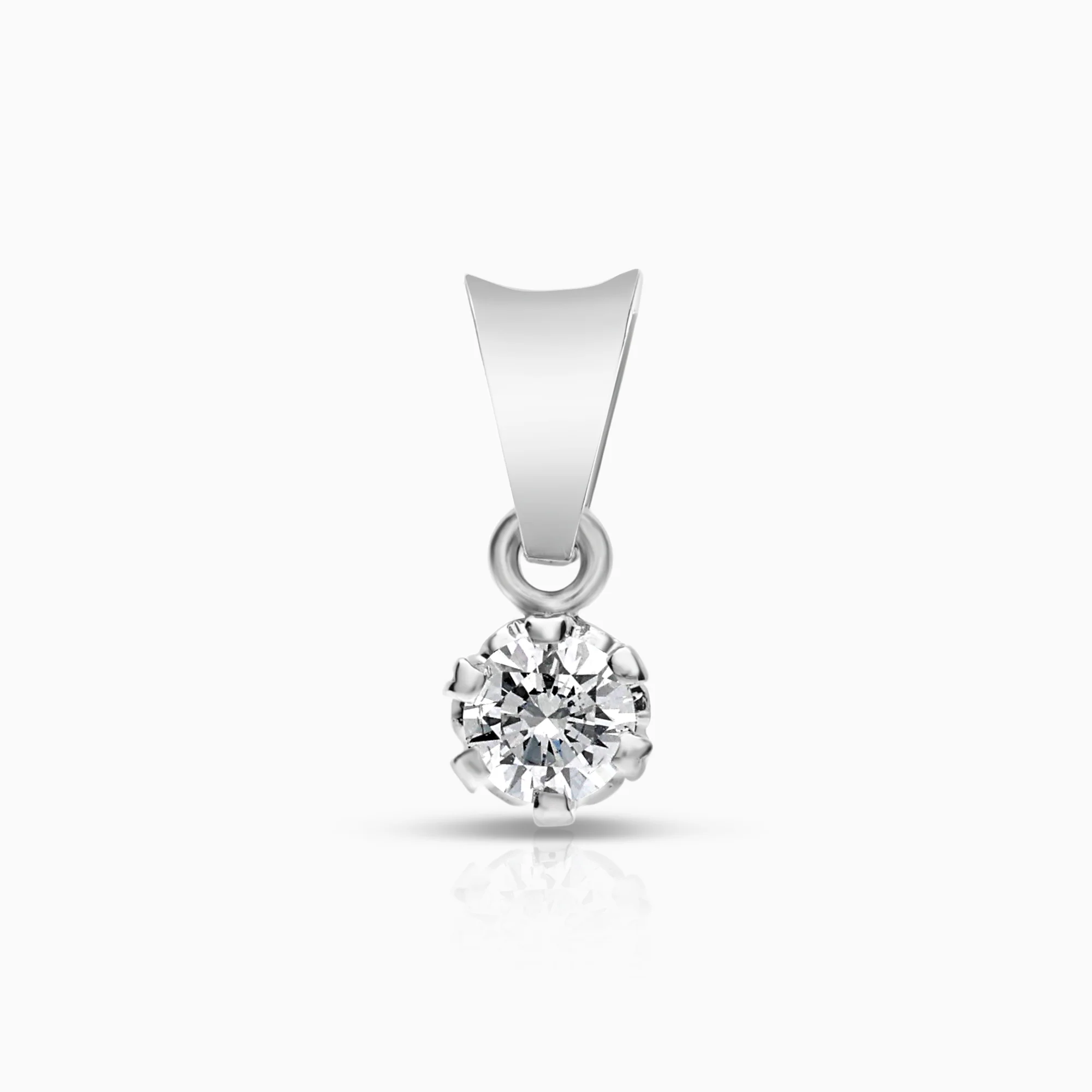 Solitaire pendant 0.10ct 18K white gold