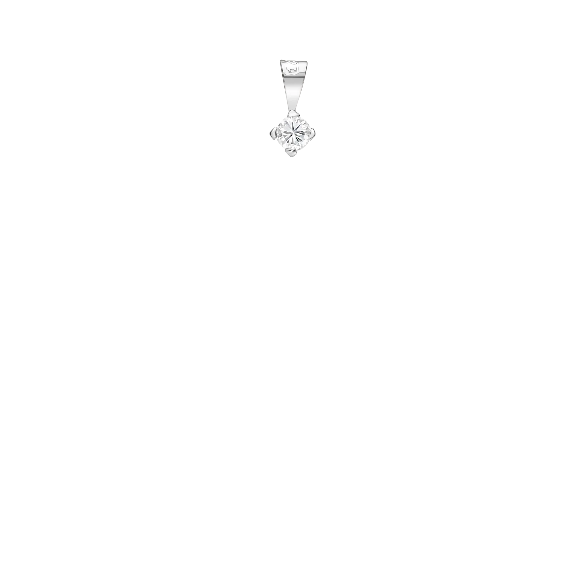 Solitaire pendant 0.11ct 18K white gold - Image 2