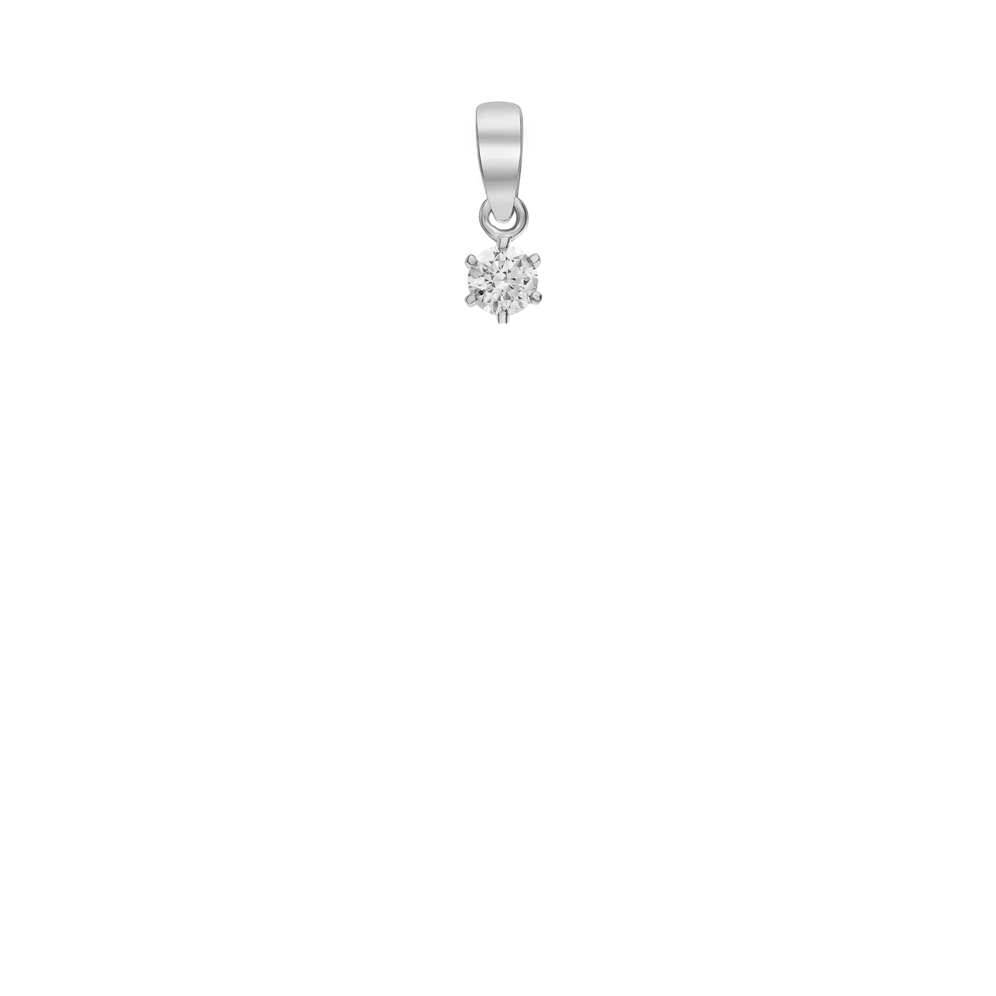 Solitaire pendant 0.11ct 18K white gold - Image 2