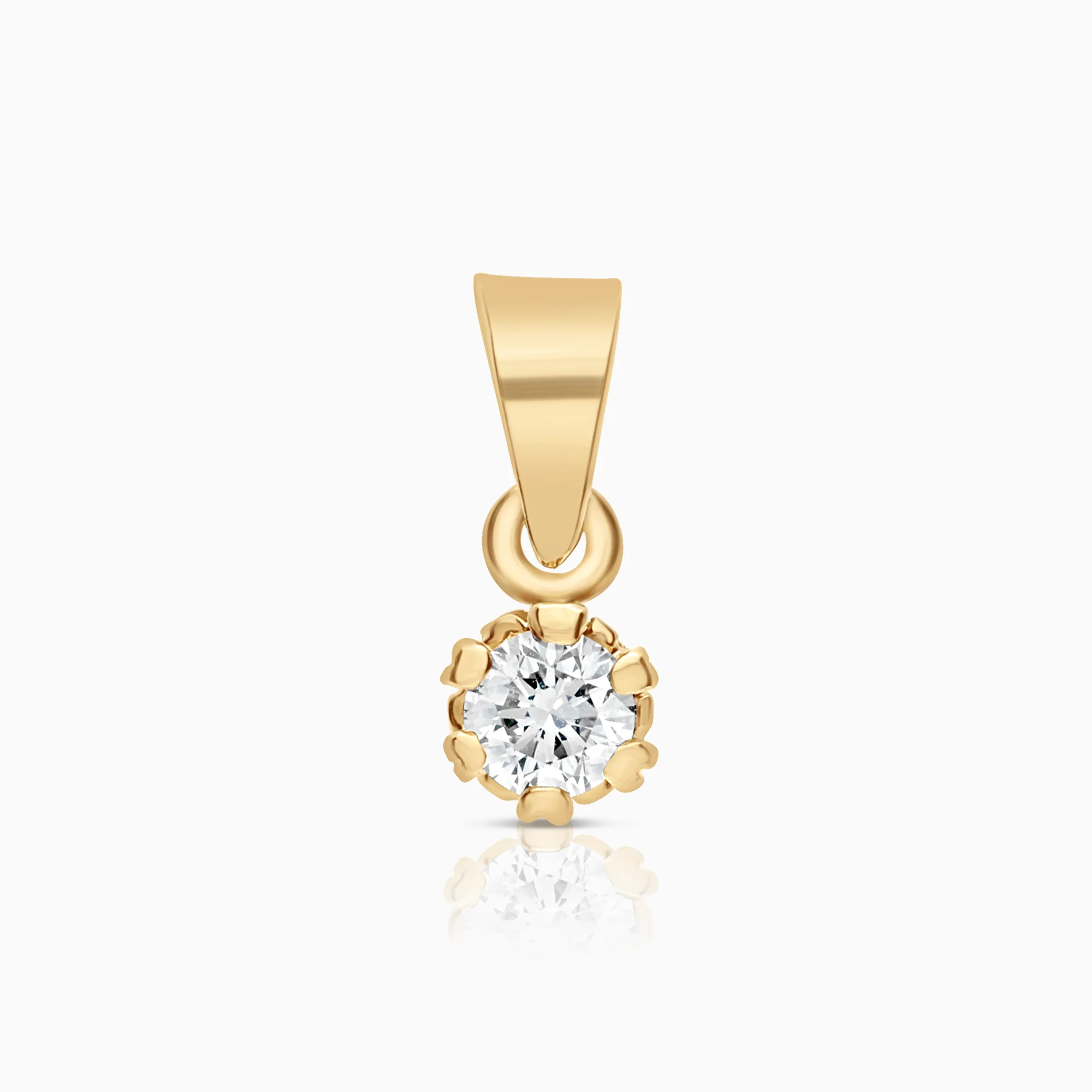 Solitaire pendant 0.12ct 18K gold