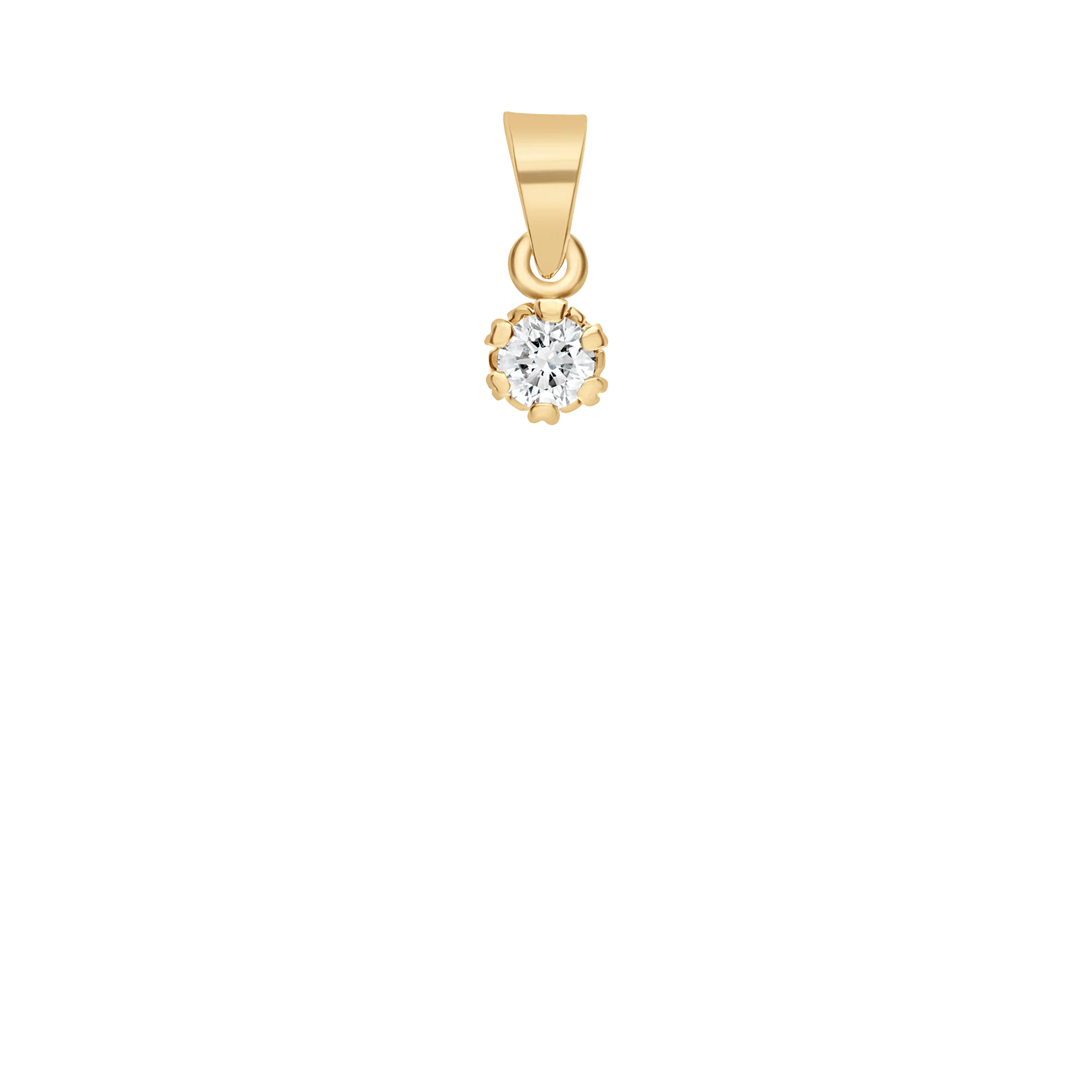 Solitaire pendant 0.12ct 18K gold - Image 2