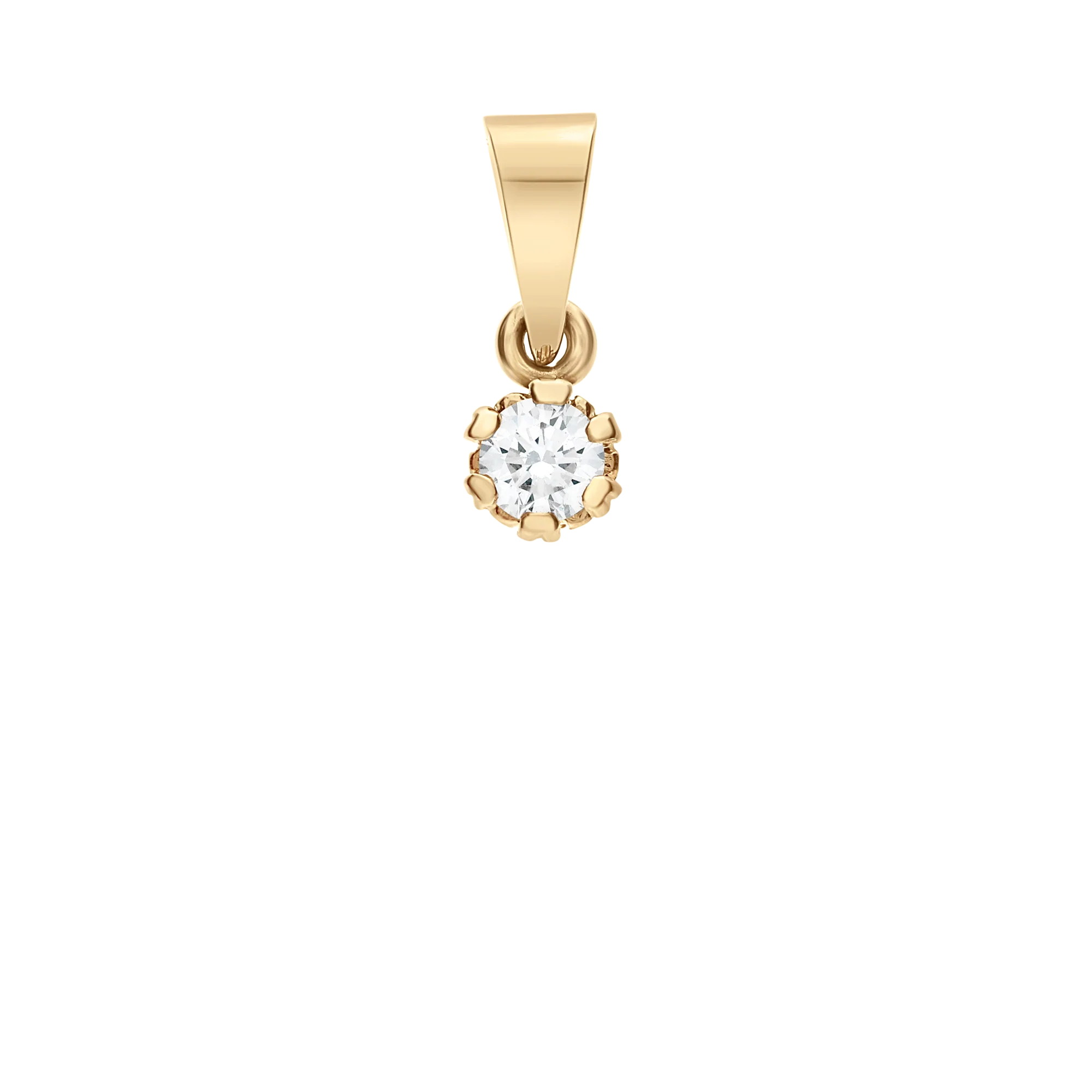 Solitaire pendant 0.12ct 18K gold - Image 2