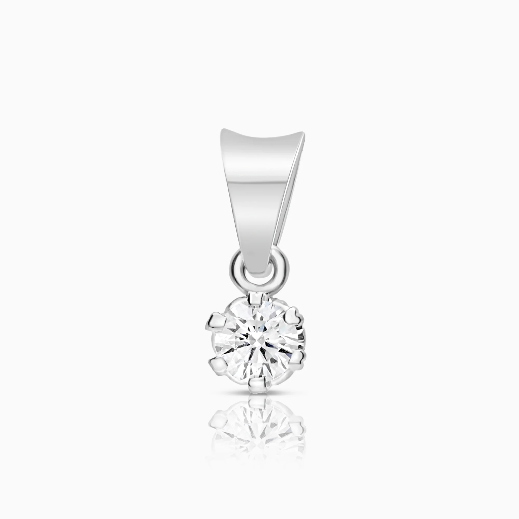 Solitaire pendant 0.12ct 18K white gold
