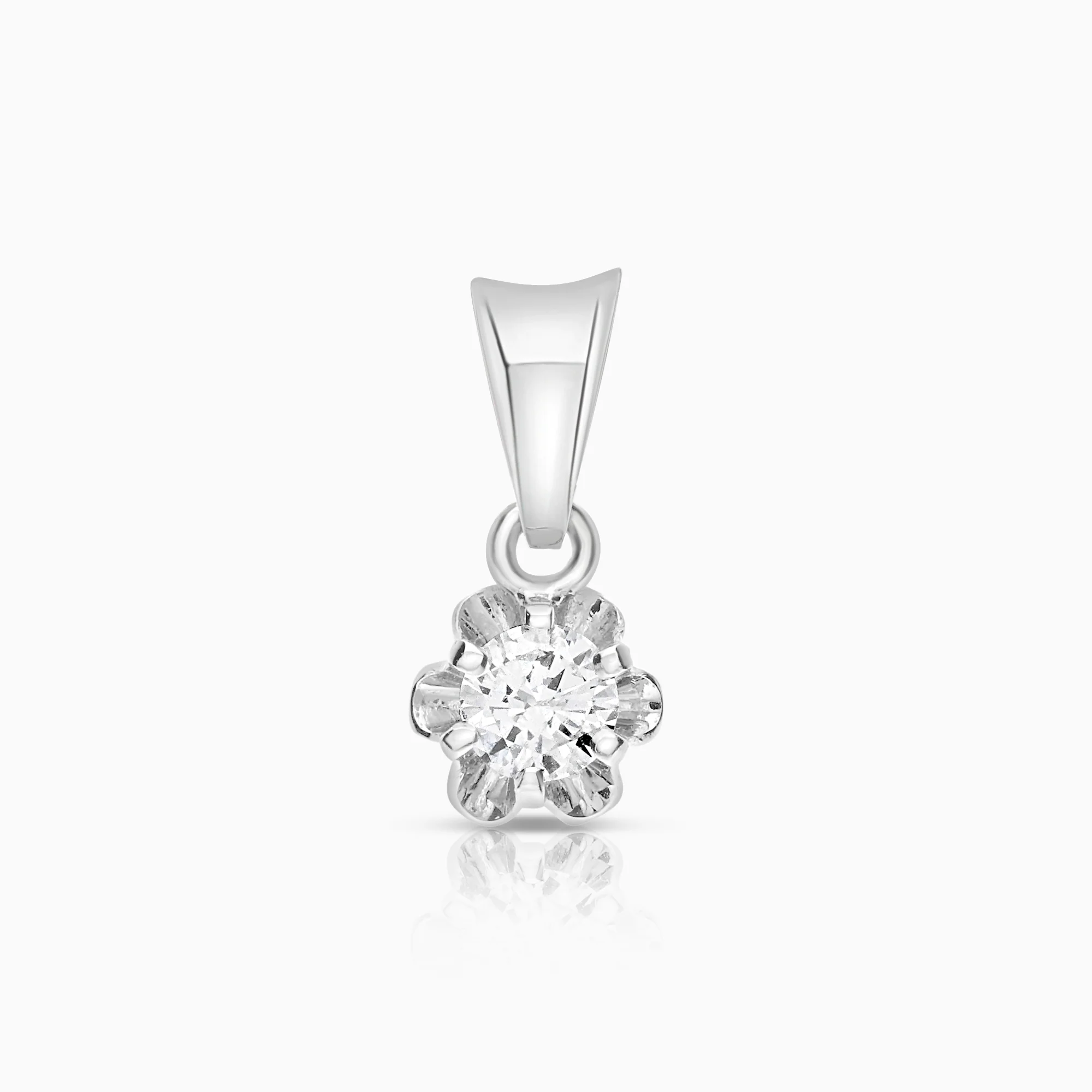 Solitaire pendant 0.12ct 18K white gold