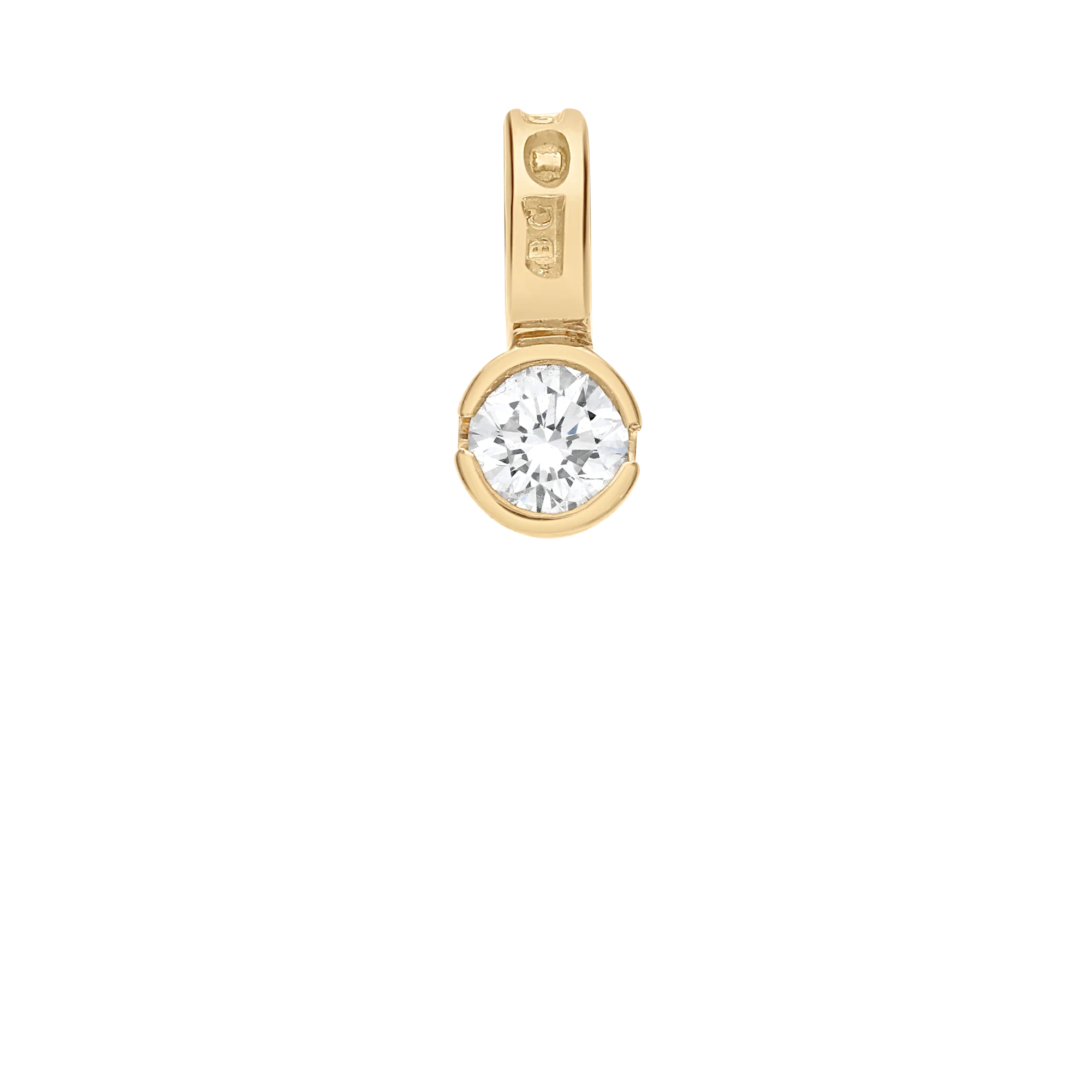 Solitaire pendant 0.20ct 18K gold - Image 2