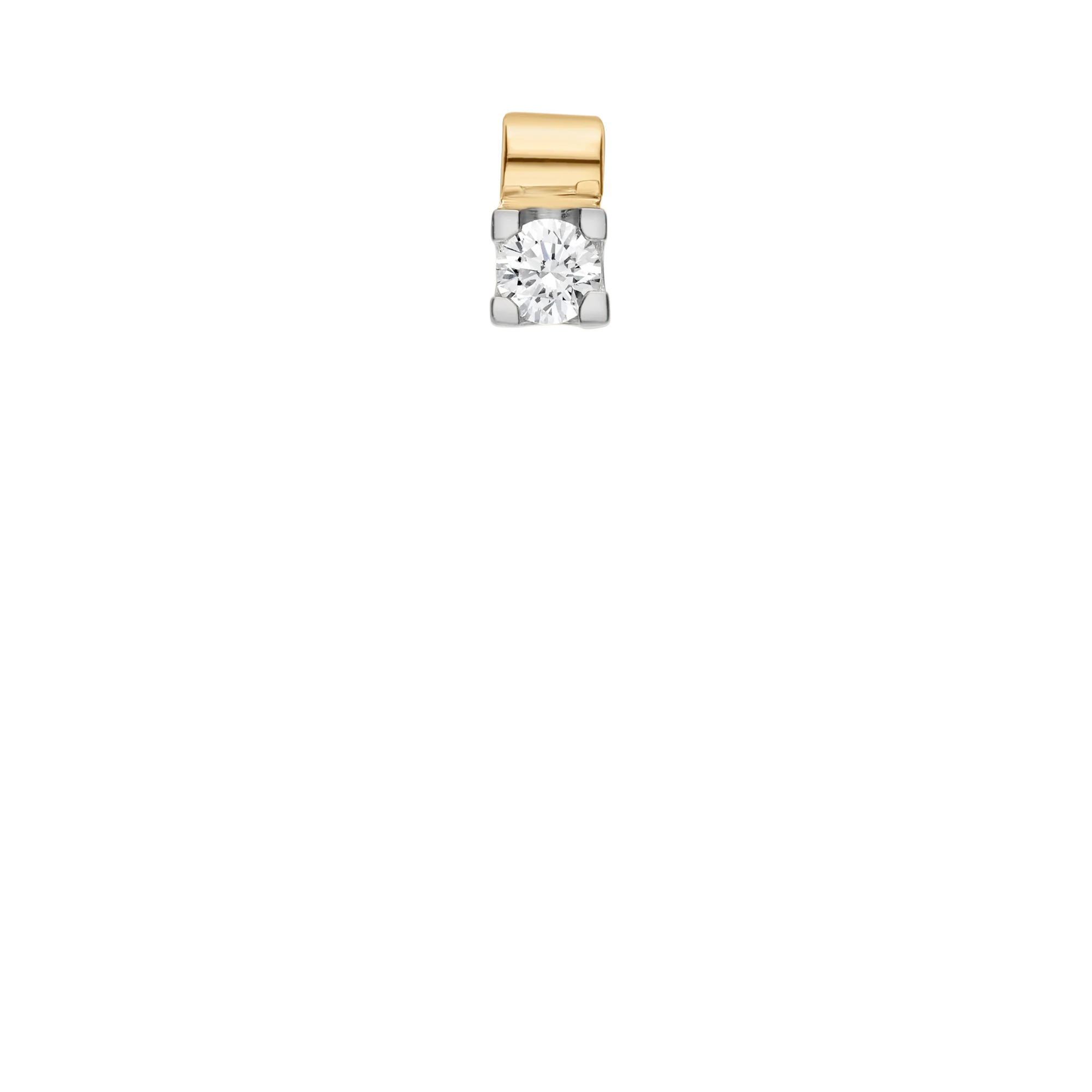 Solitaire pendant 0.20ct 18K gold - Image 2