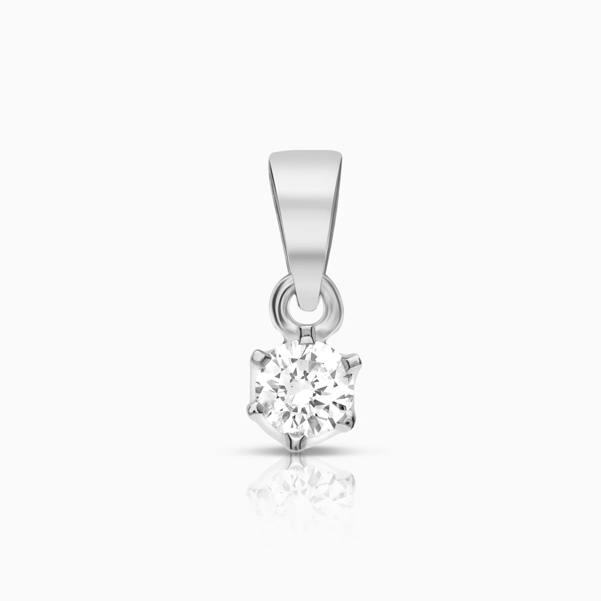 Solitaire Pendant 0.22ct 18K White Gold