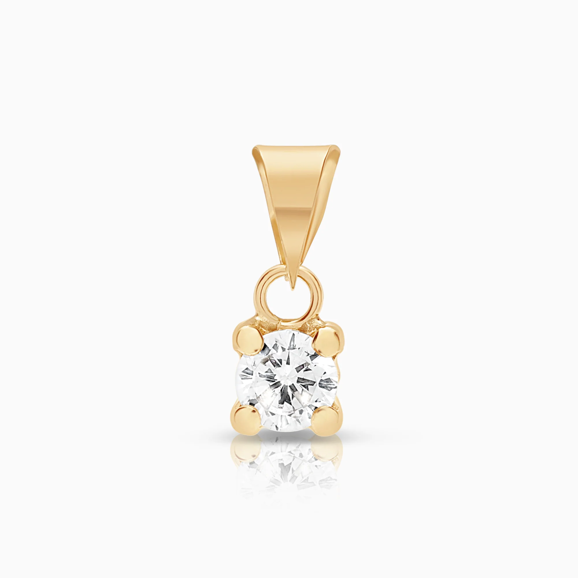 Solitaire pendant cubic zirconia 0.31g 18K gold