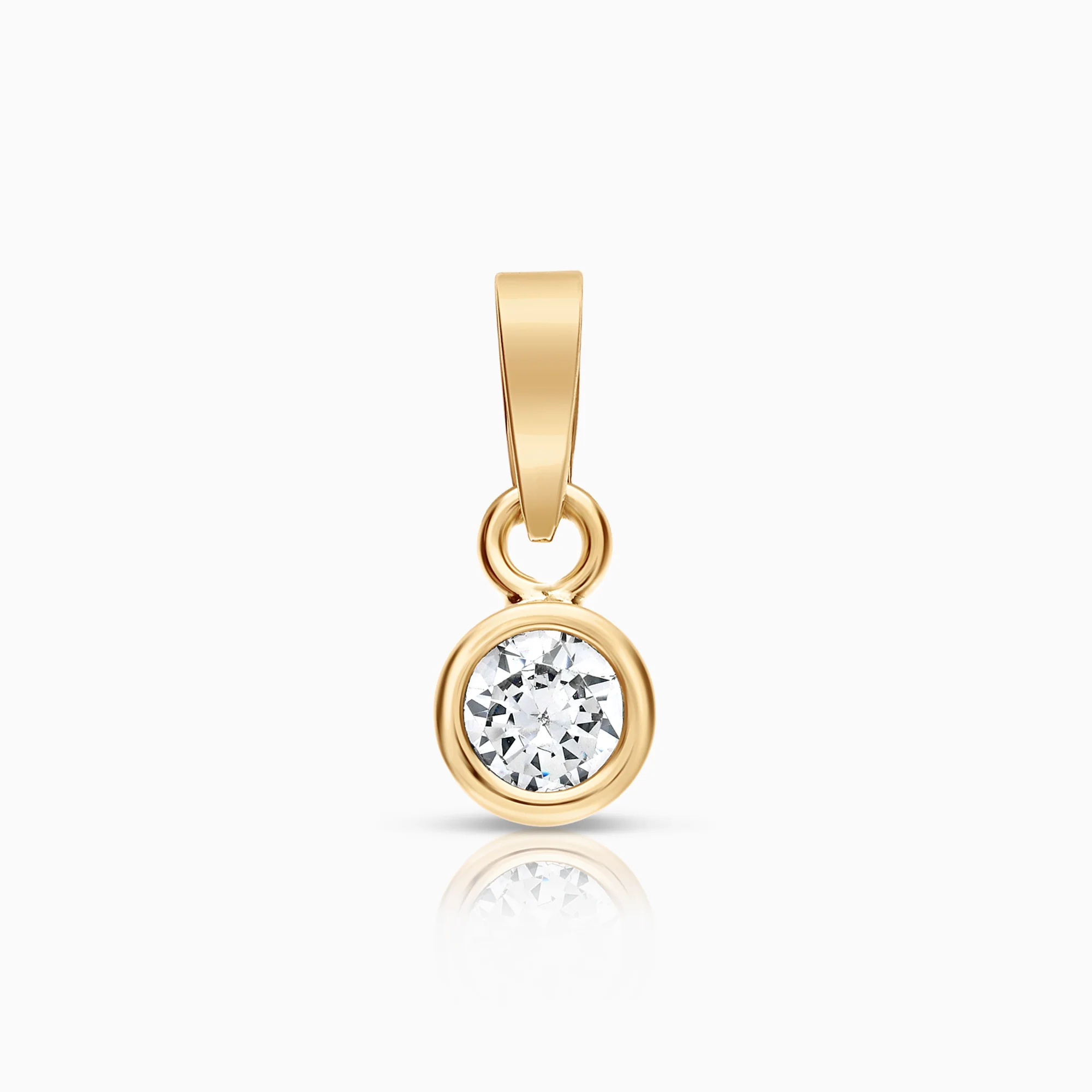 Solitaire pendant Cubic Zirconia 0.80g 18K gold