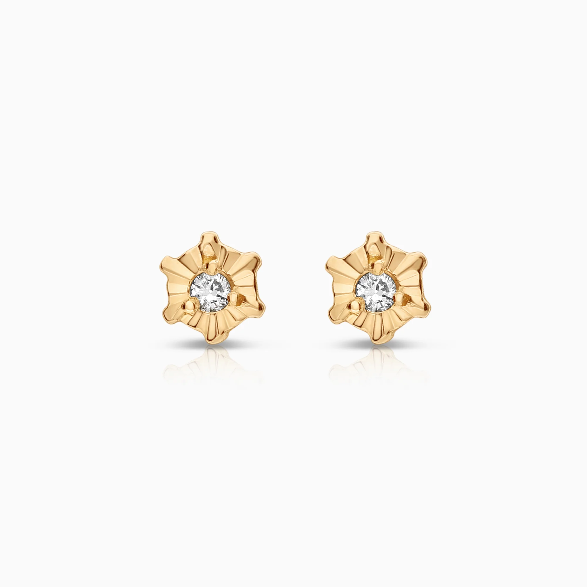 Solitaire earring 0.02ct 18K gold