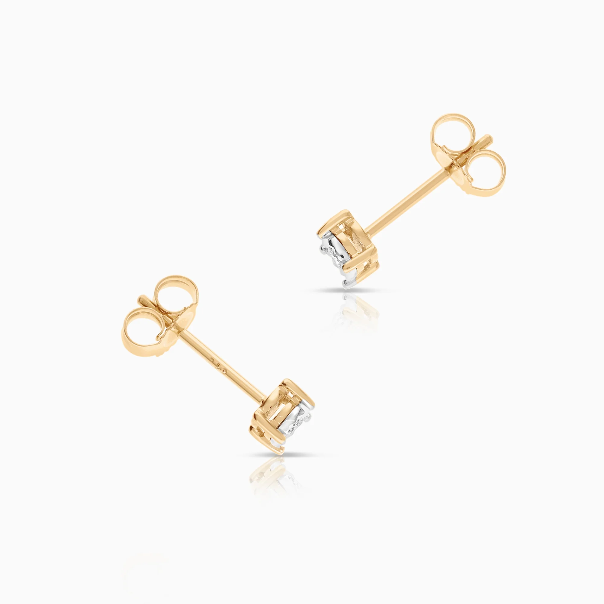 Solitaire earring 0.03ct 18K gold - Image 2
