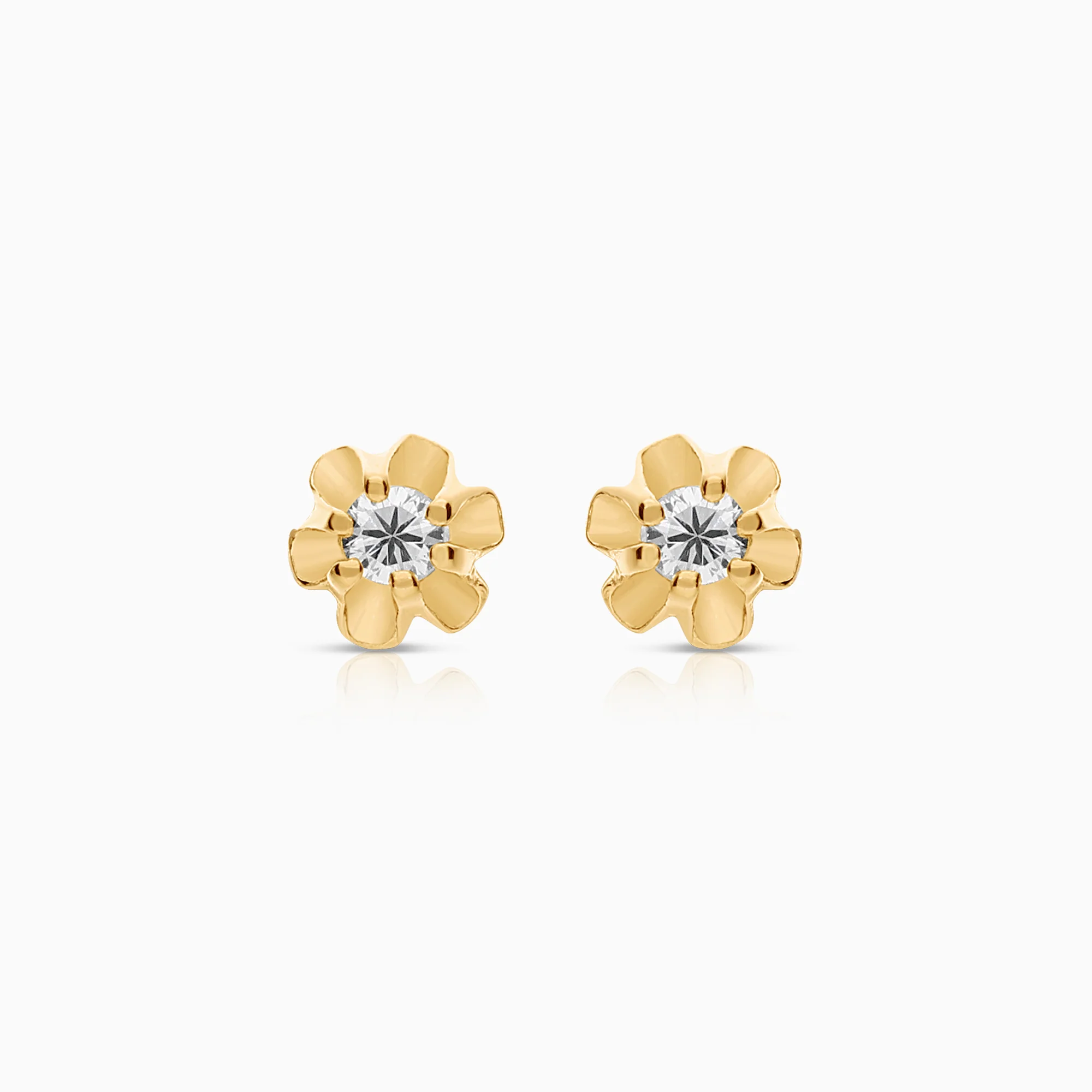 Solitaire earrings 0.04ct 18K gold
