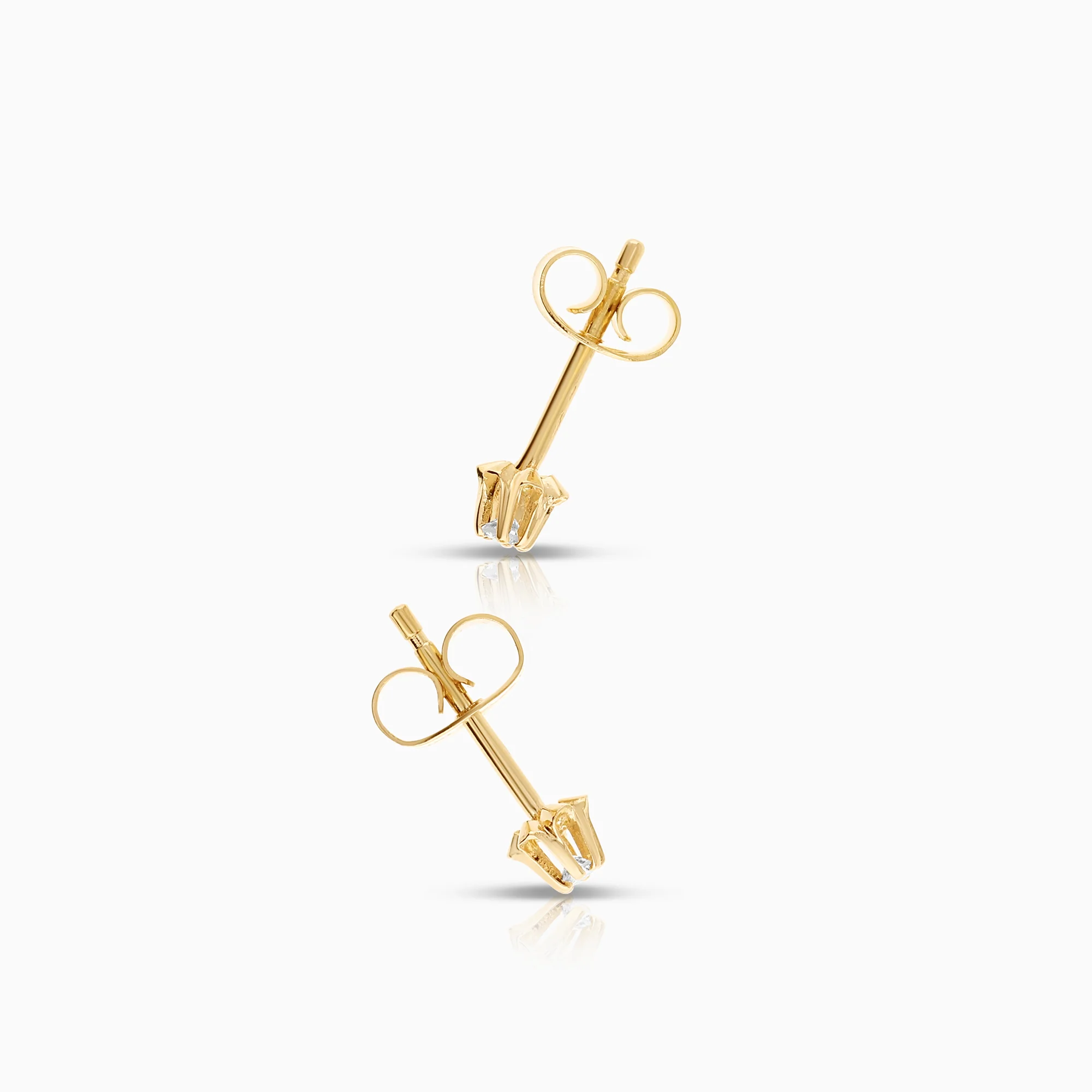 Solitaire earrings 0.04ct 18K gold - Image 2